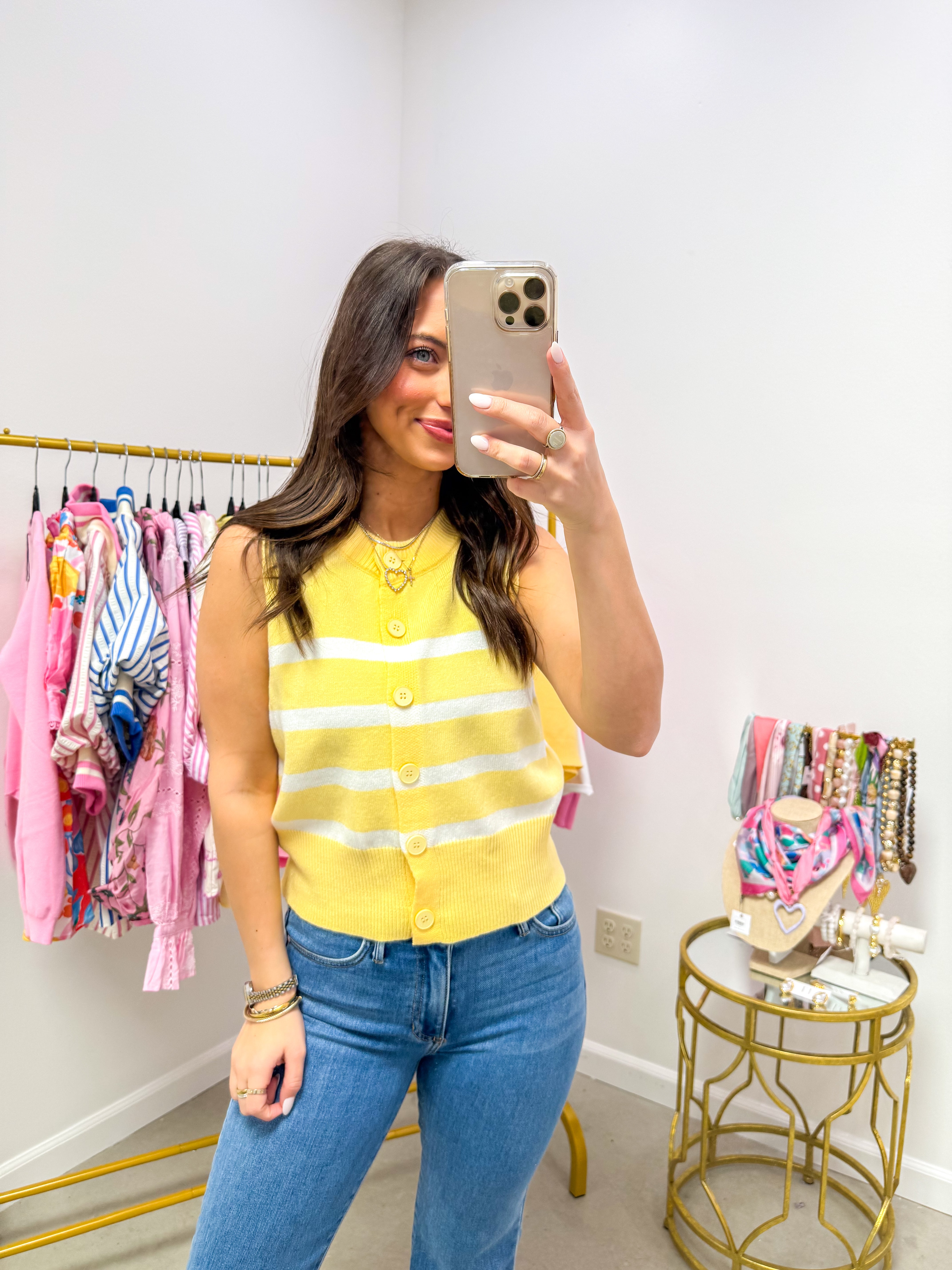 Mykonos Vest Butter Striped