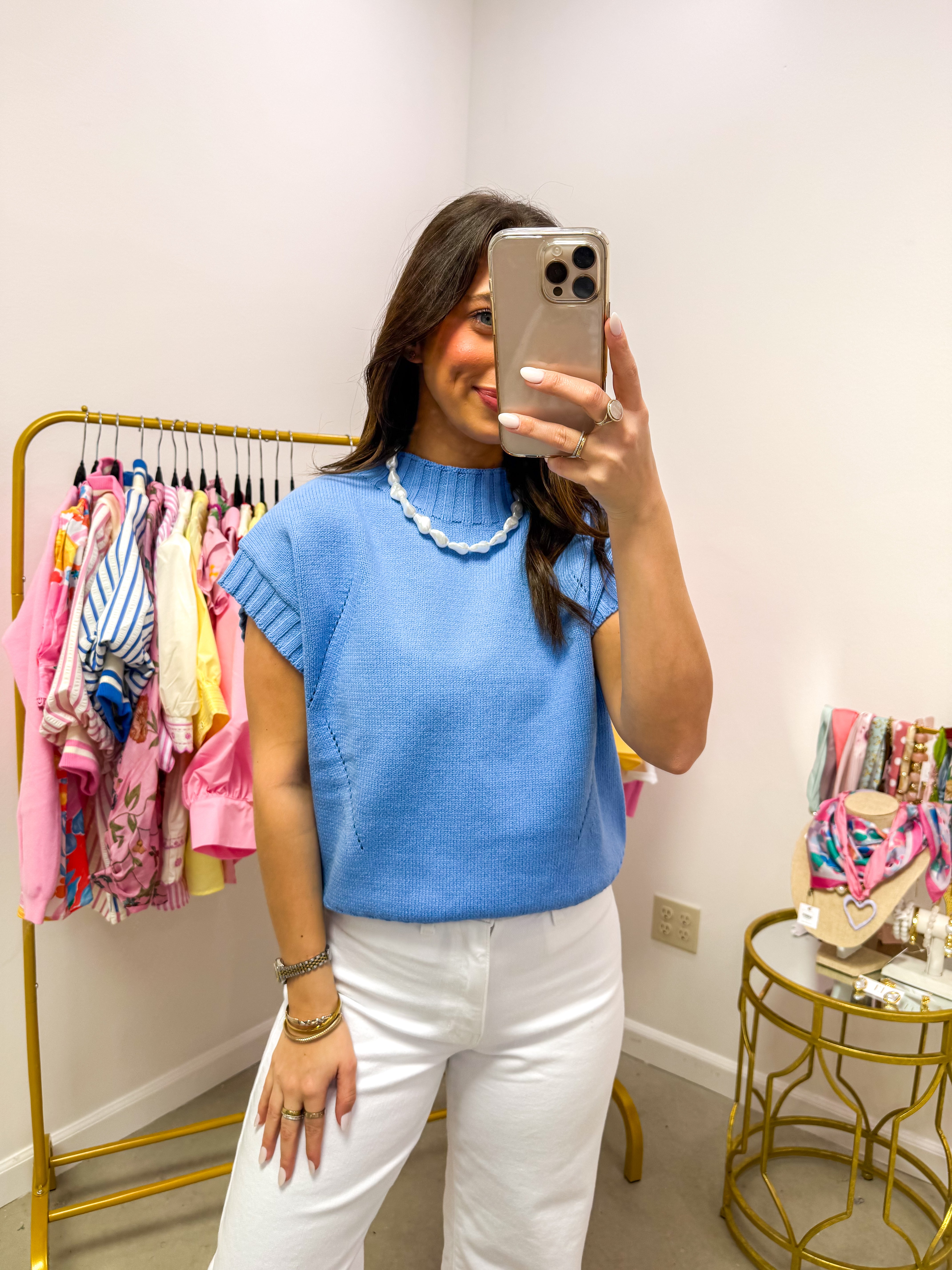 Powder Blue Comfort Crew Top