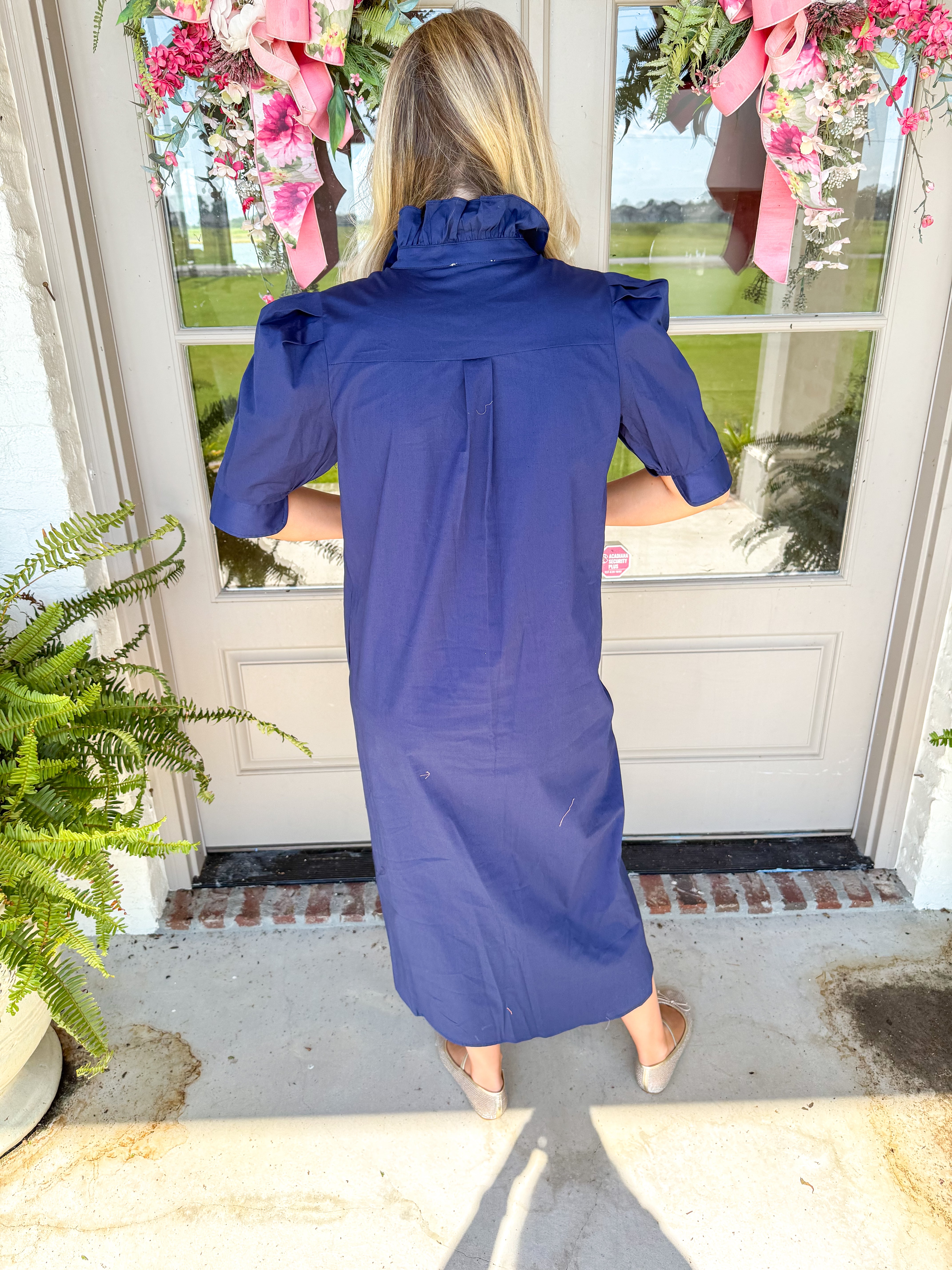 The Nina Midi Shirt Dress Navy