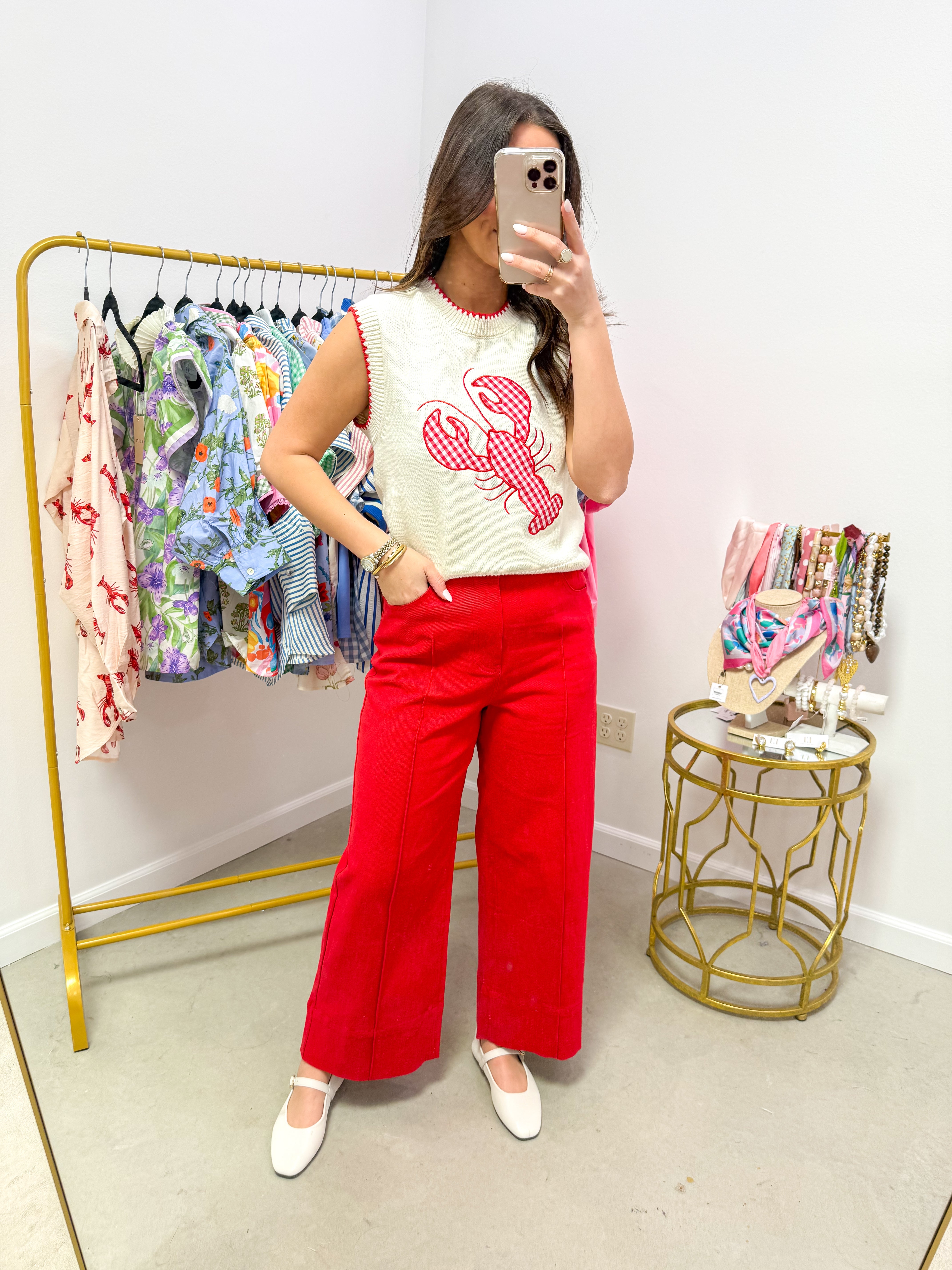 Crawfish Cream Knit Tank