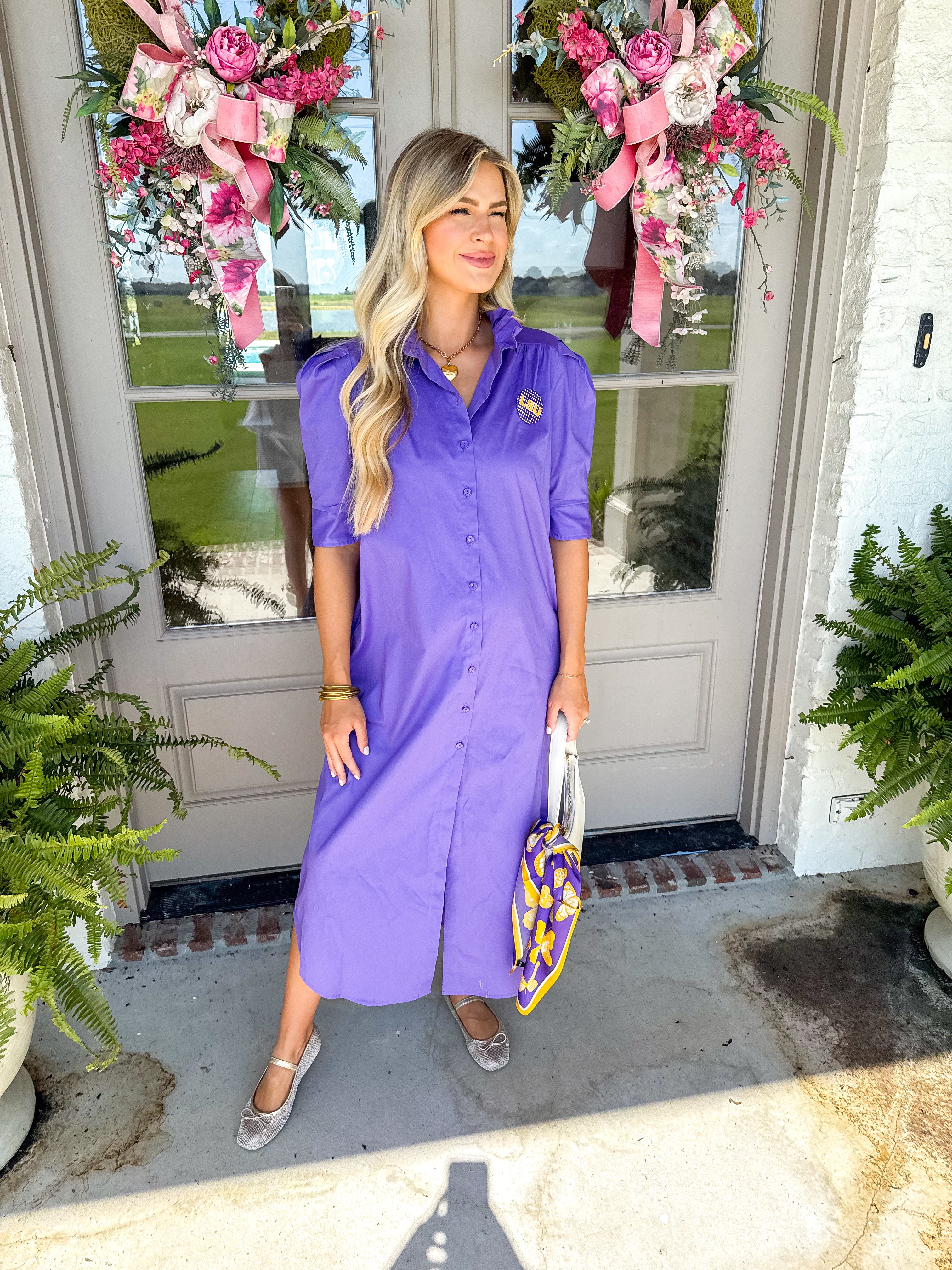 The Nina Midi Shirt Dress Purple