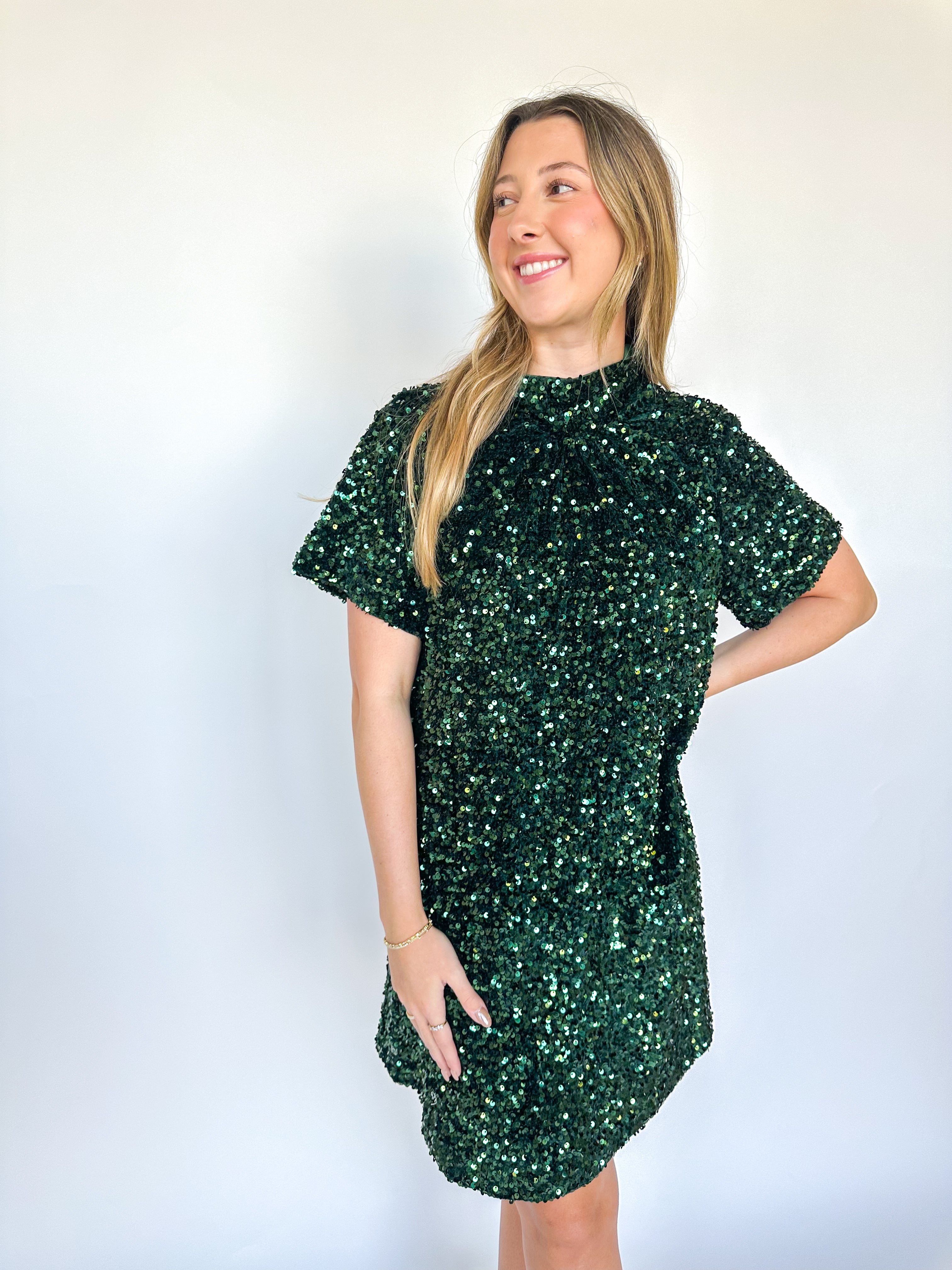 Glitz + Glam Emerald Dress