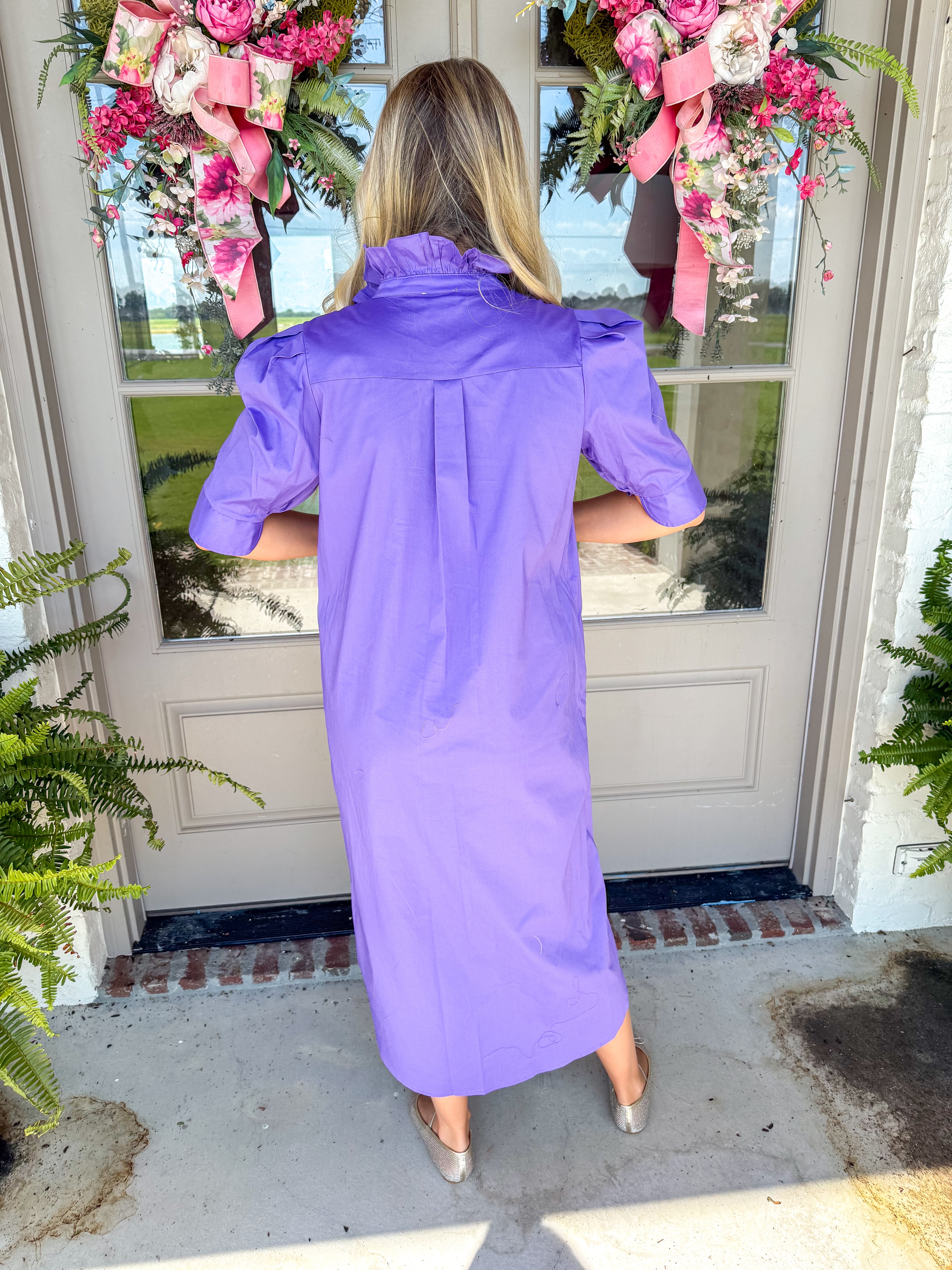 The Nina Midi Shirt Dress Purple