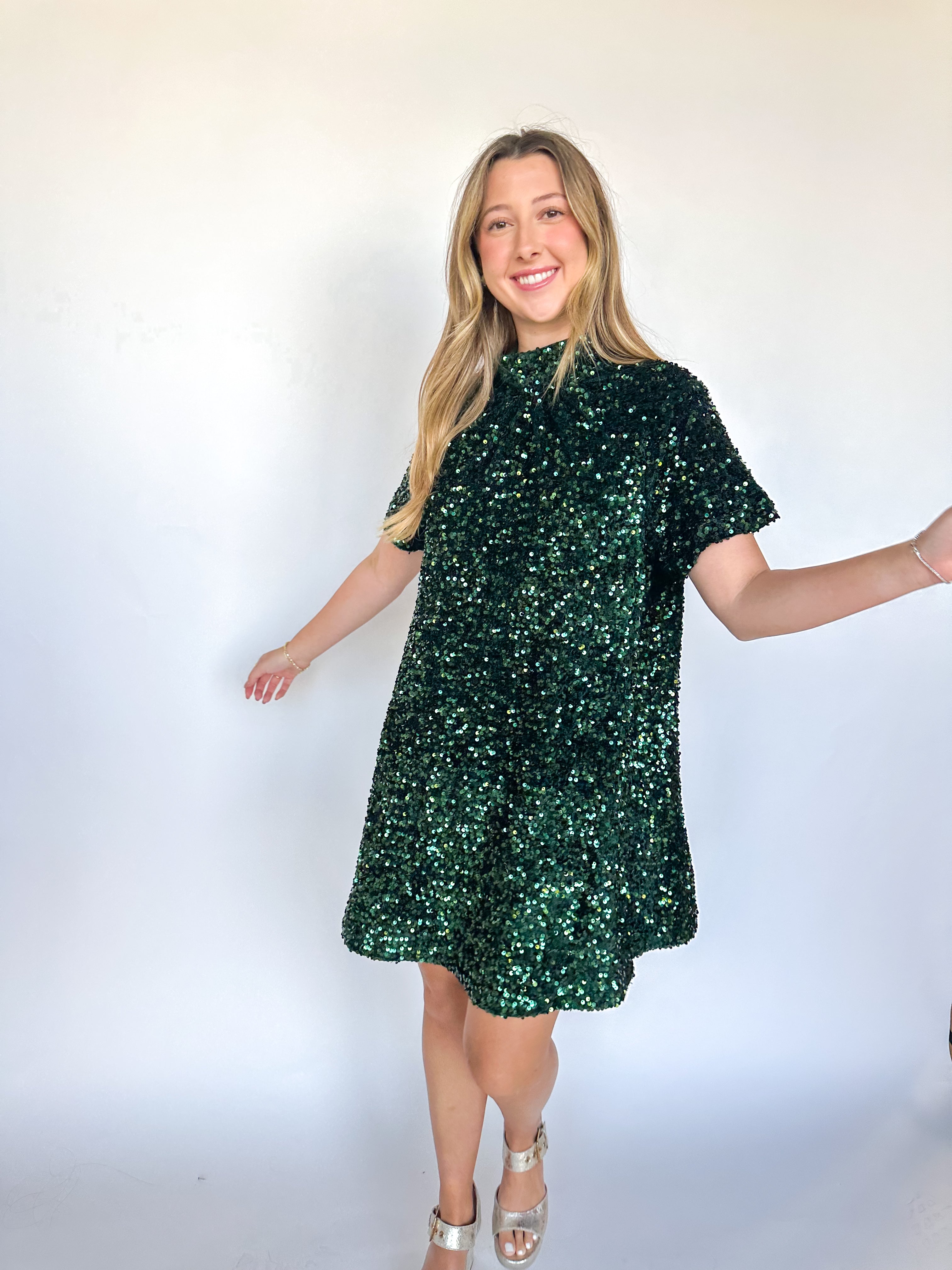 Glitz + Glam Emerald Dress