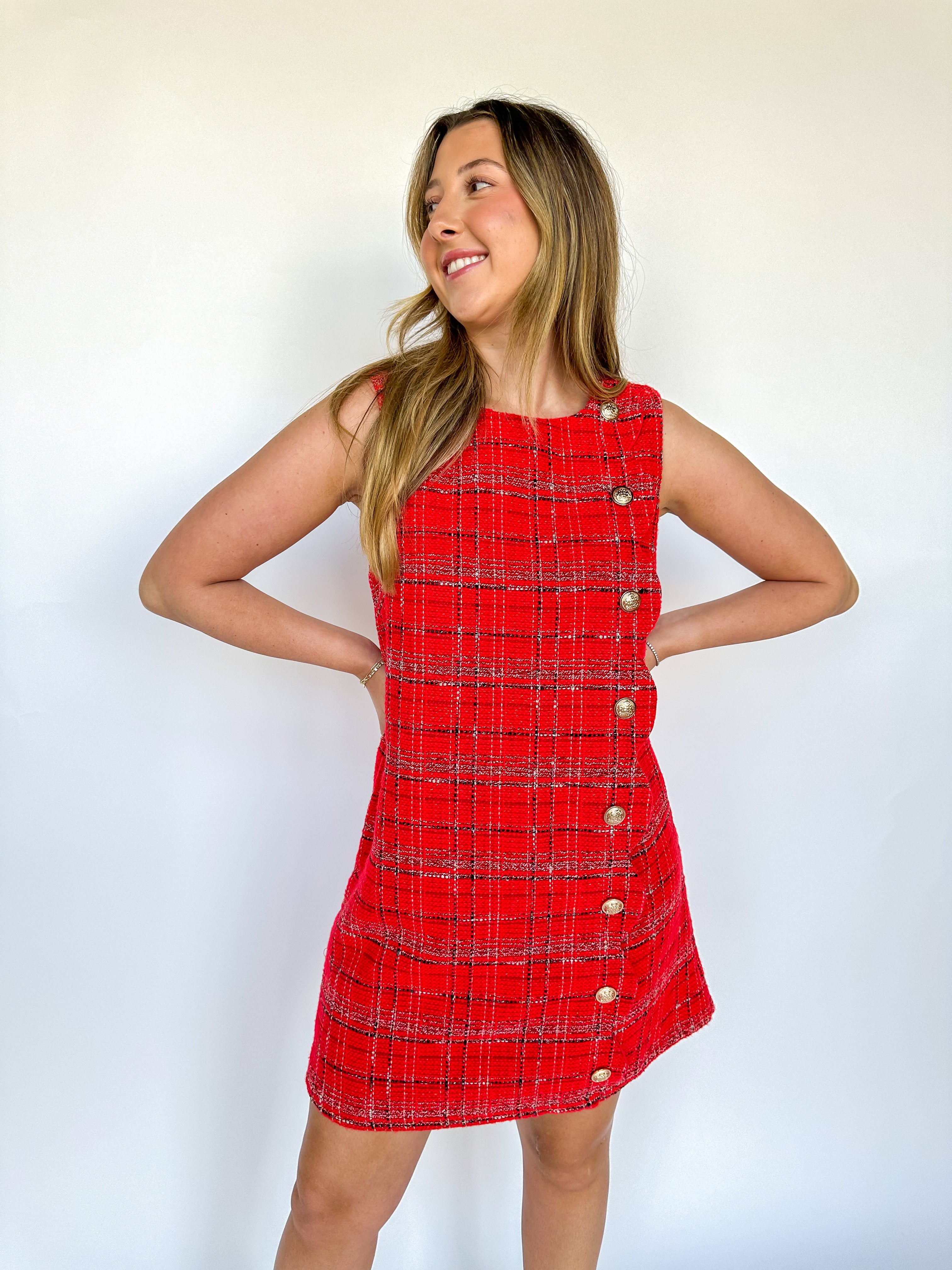 Sweet Grace Red Tweed Mini