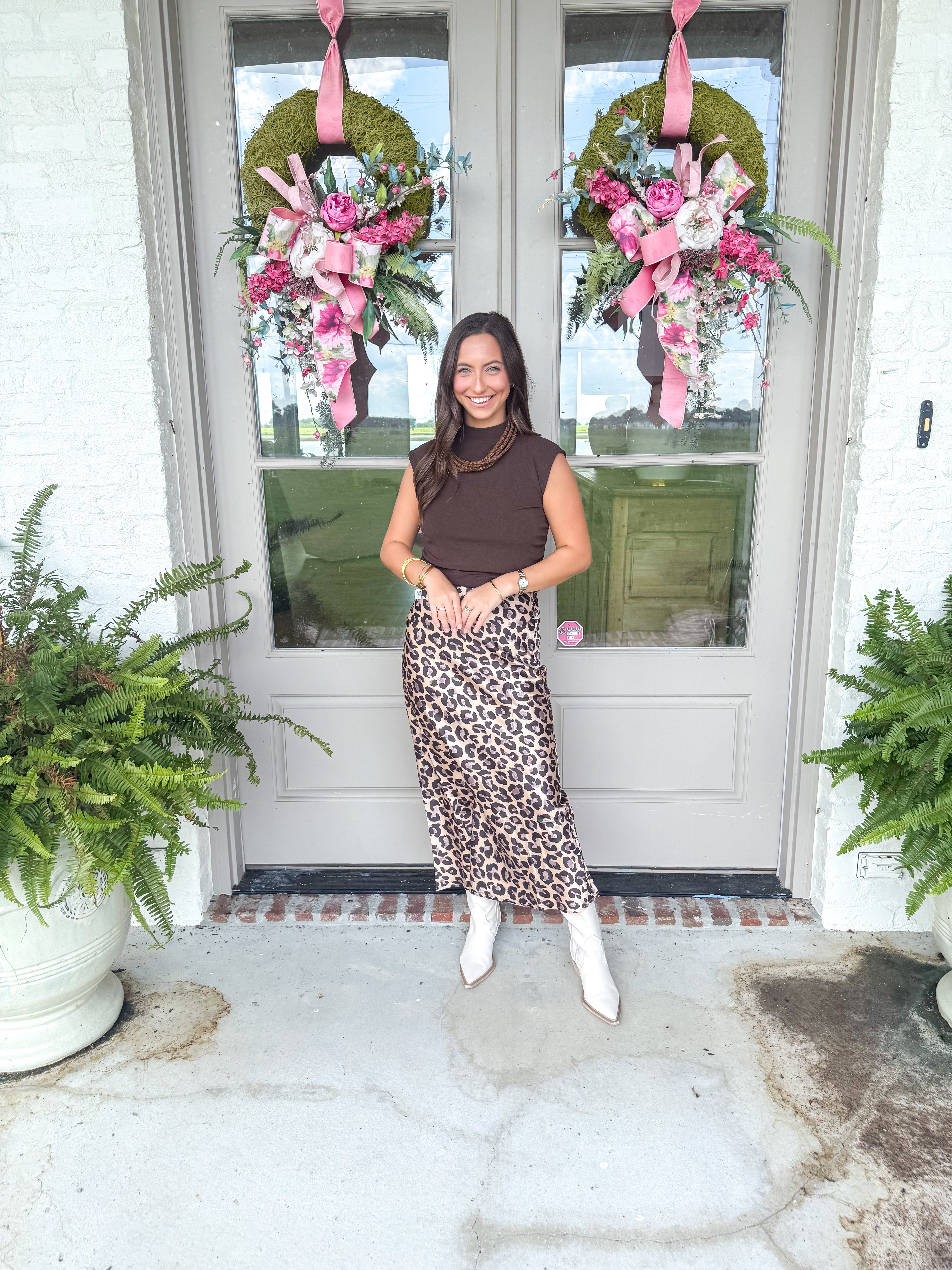 Wild Side Satin Midi Skirt