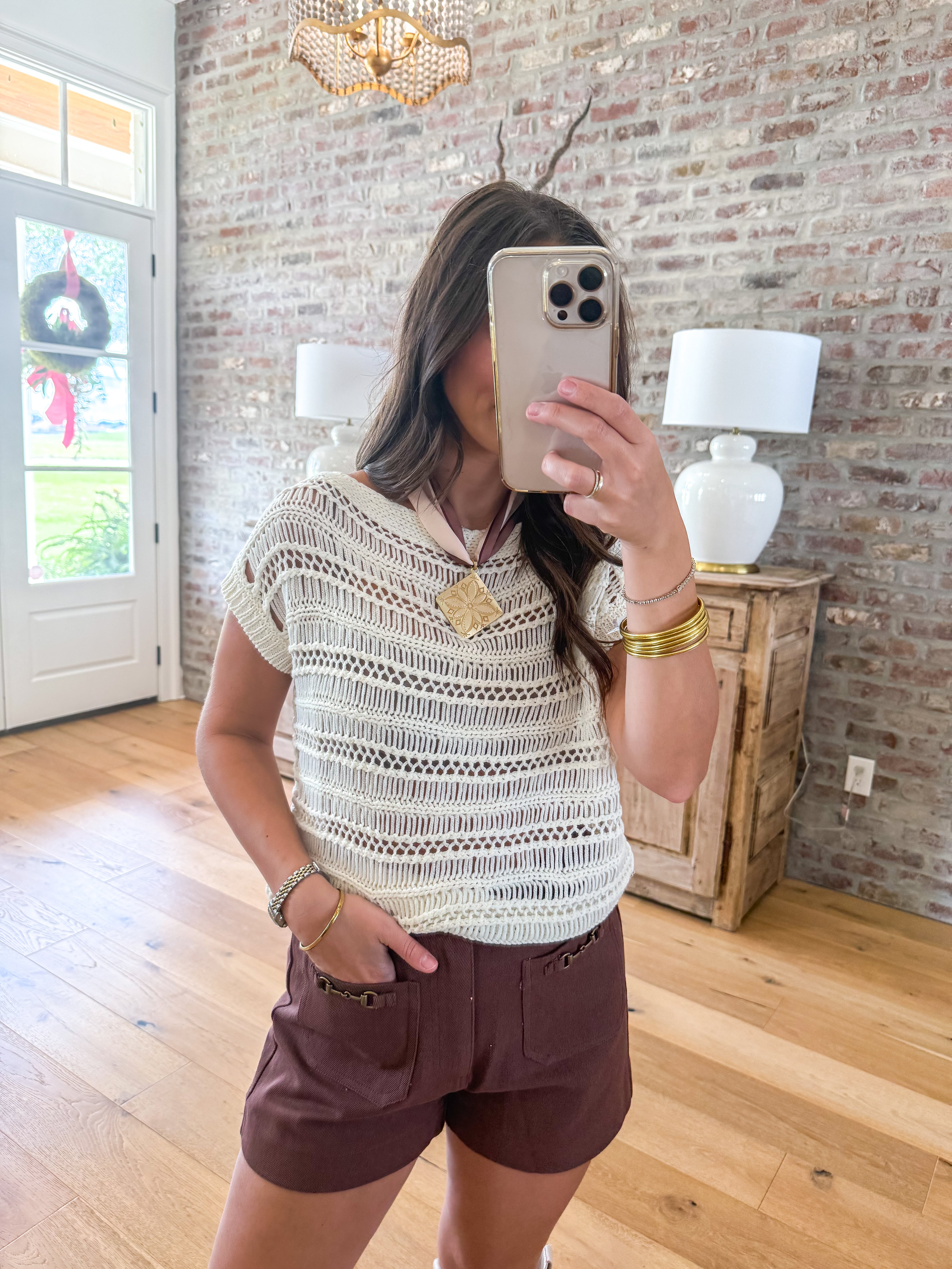 Adara Open Knit Sweater Top