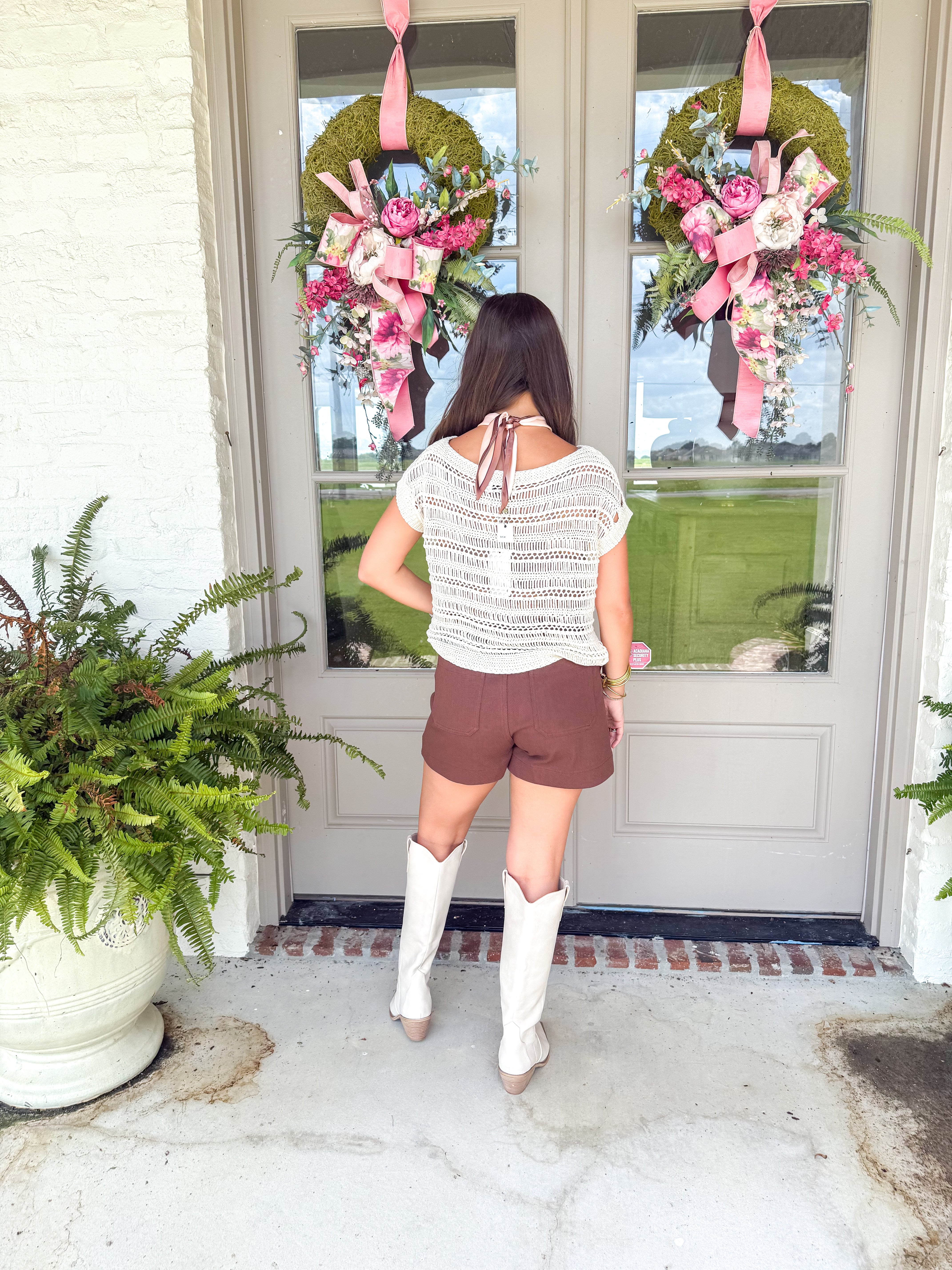 Adara Open Knit Sweater Top