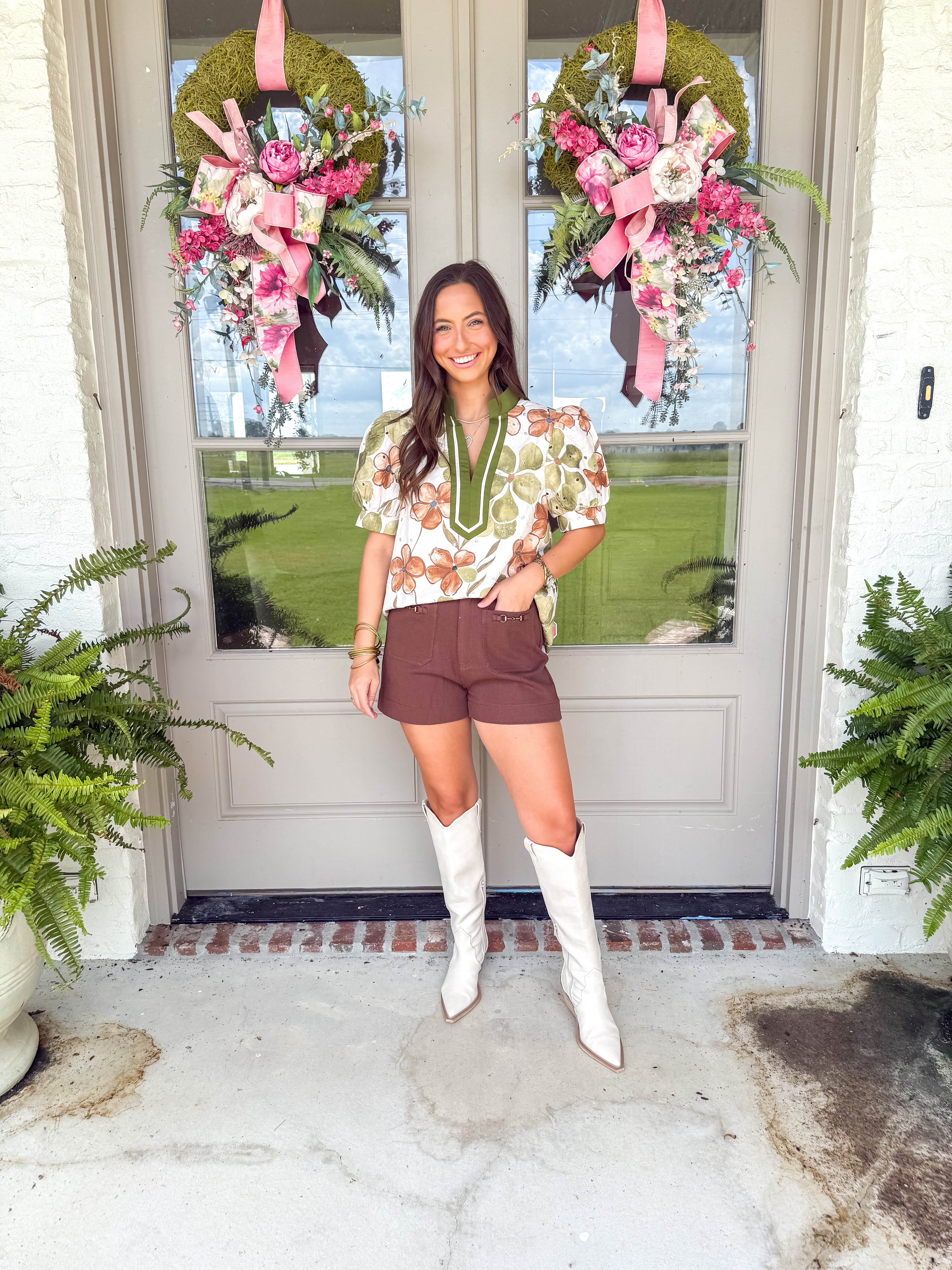 Brown Saddle Up Shorts