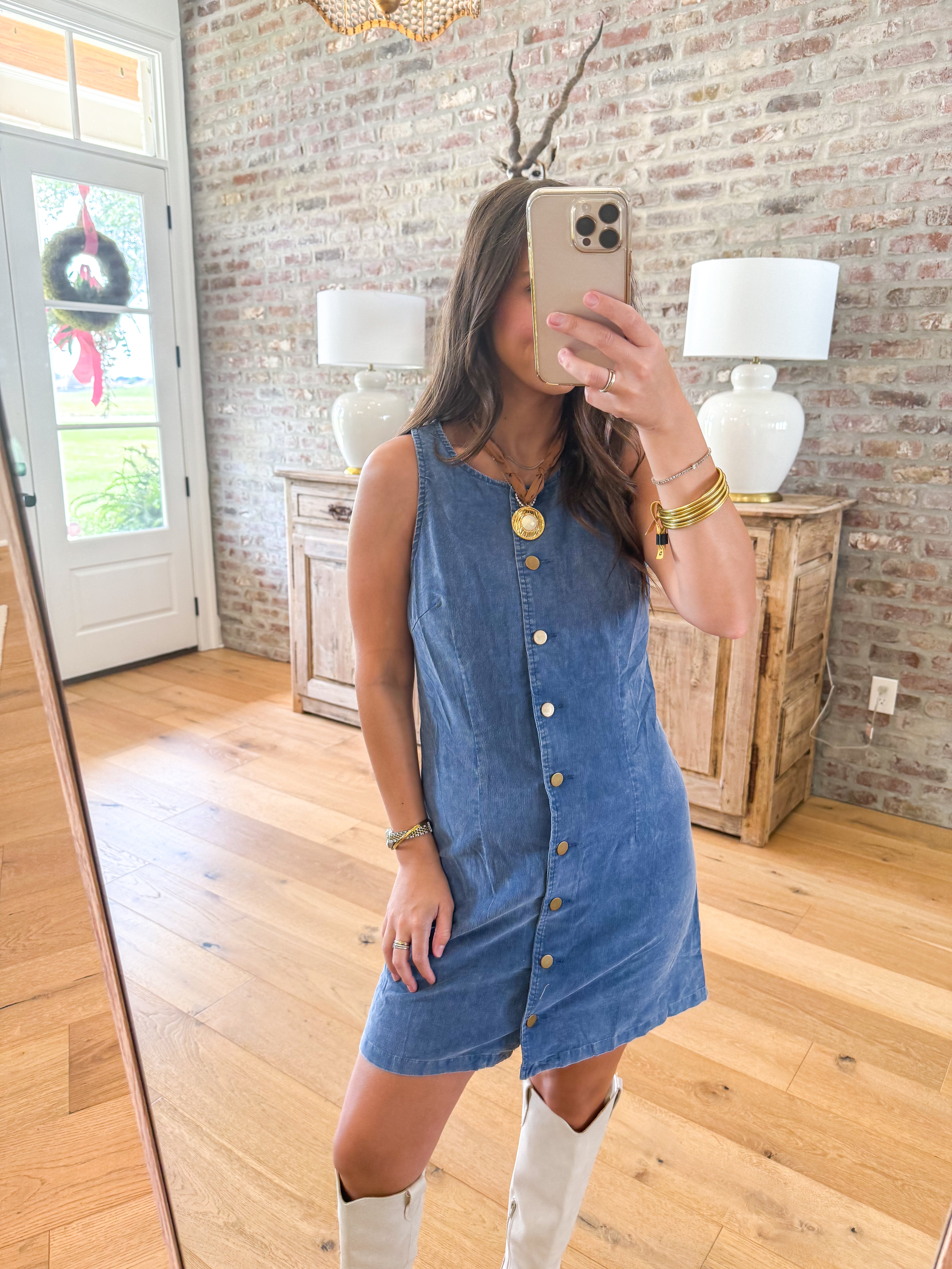 Get Like This Buttoned Mini Dress