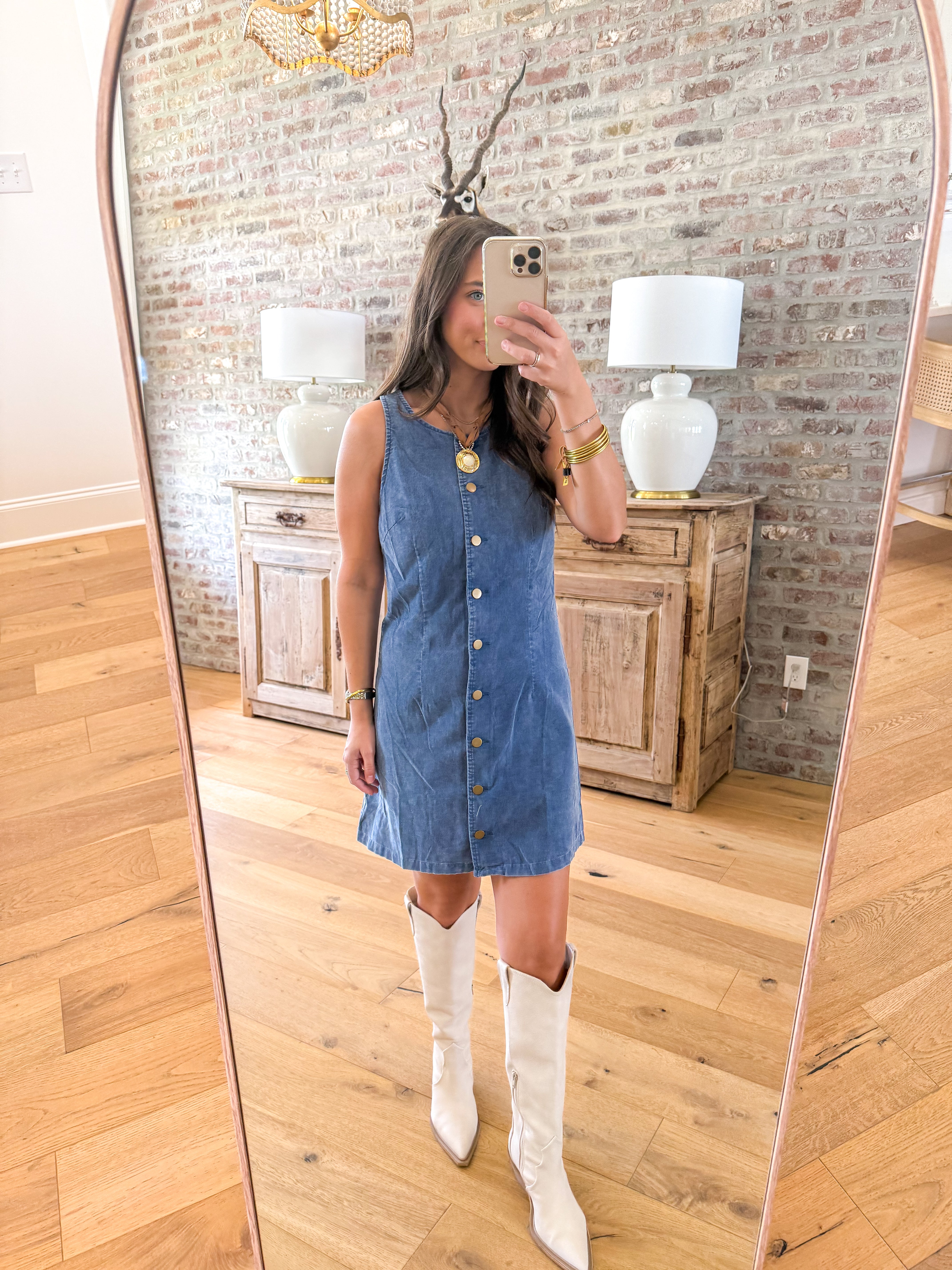 Get Like This Buttoned Mini Dress