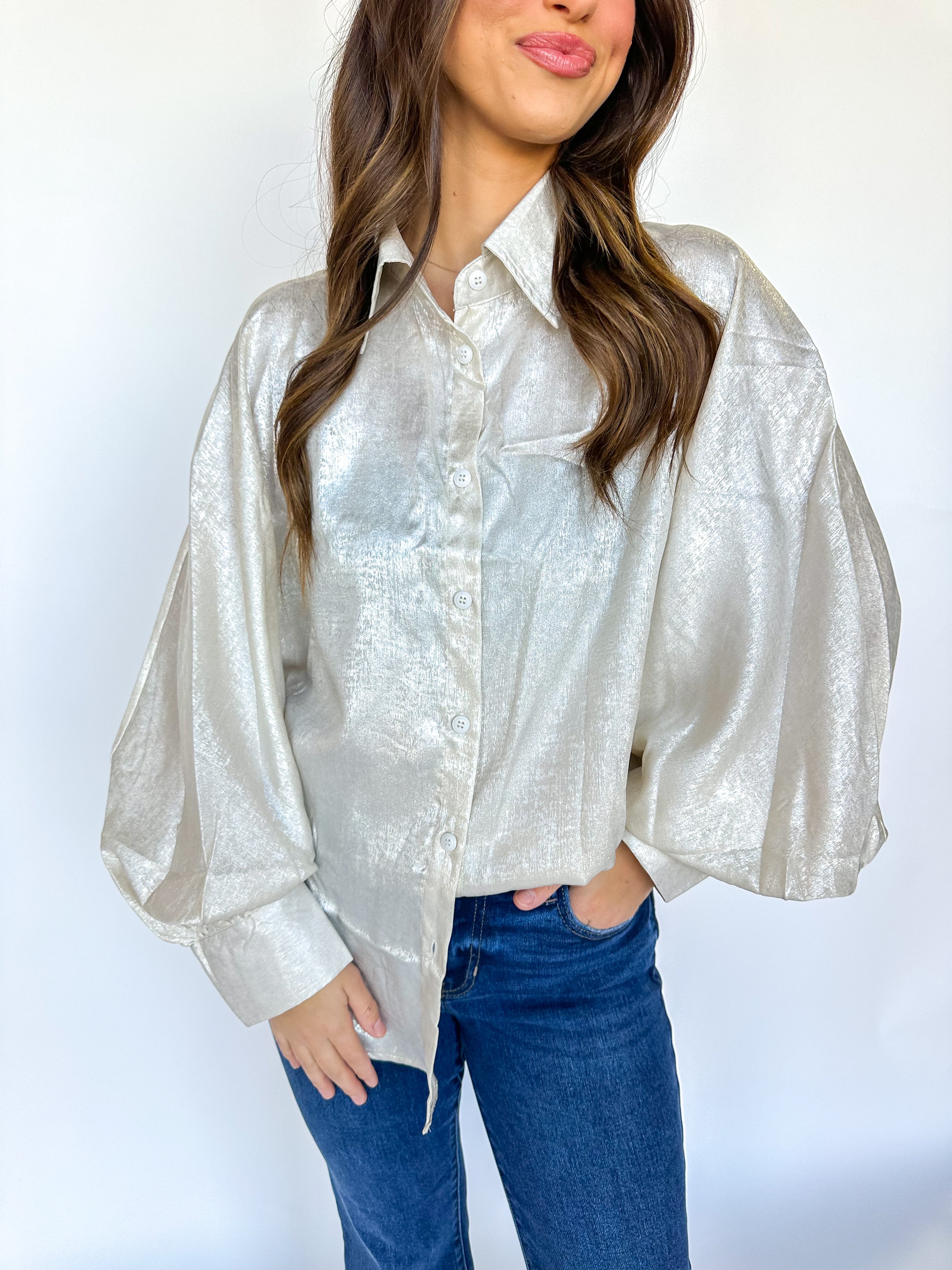 Cream Shimmer Blouse