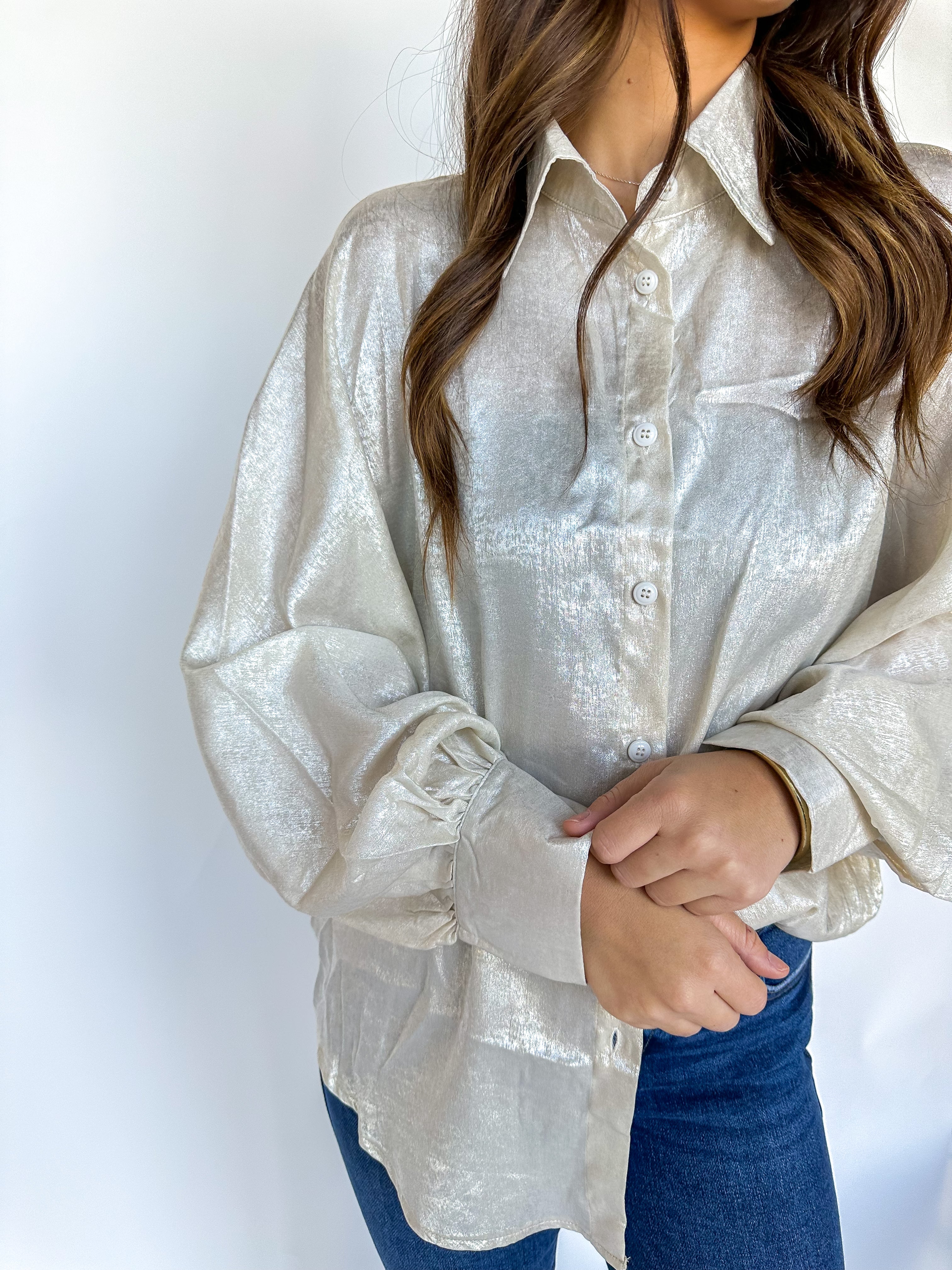 Cream Shimmer Blouse