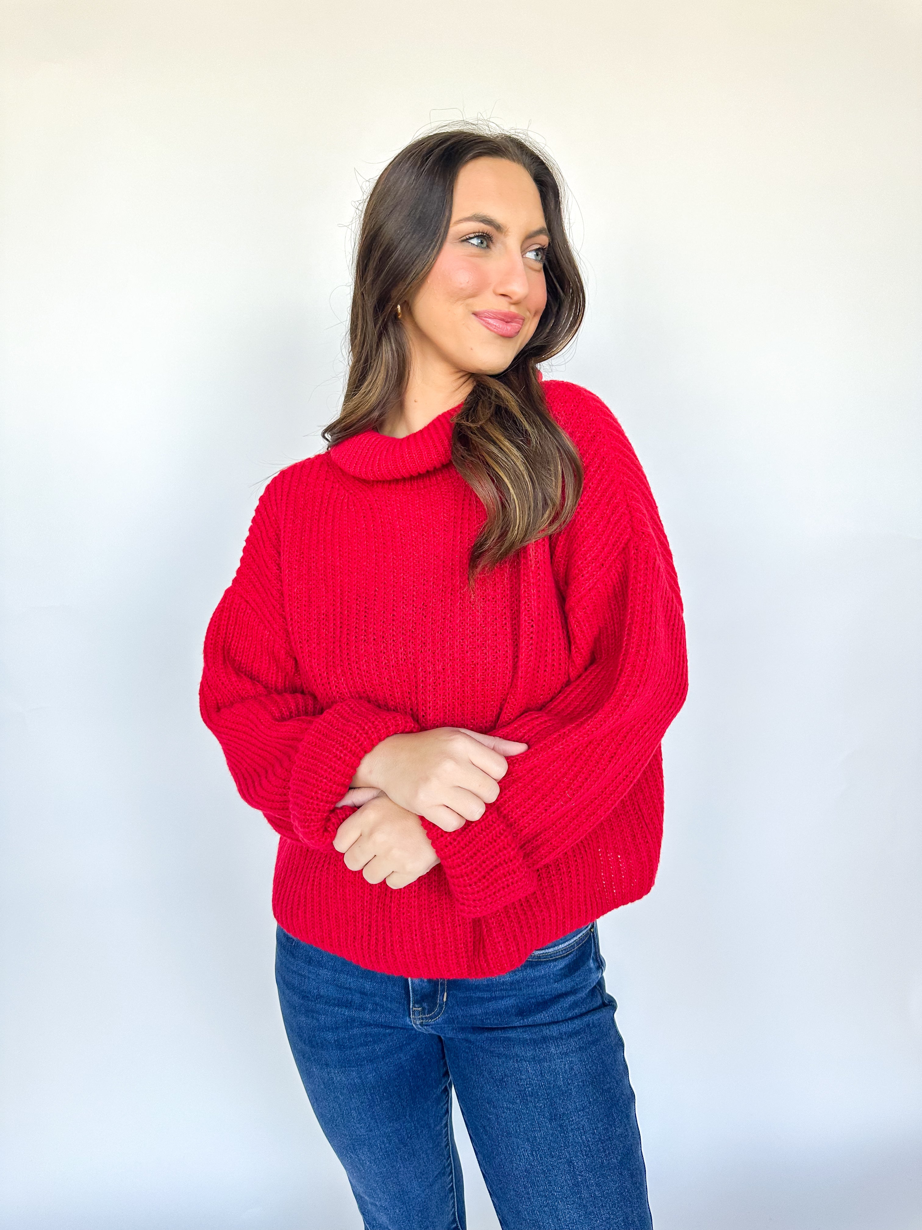 Red Turtleneck Sweater