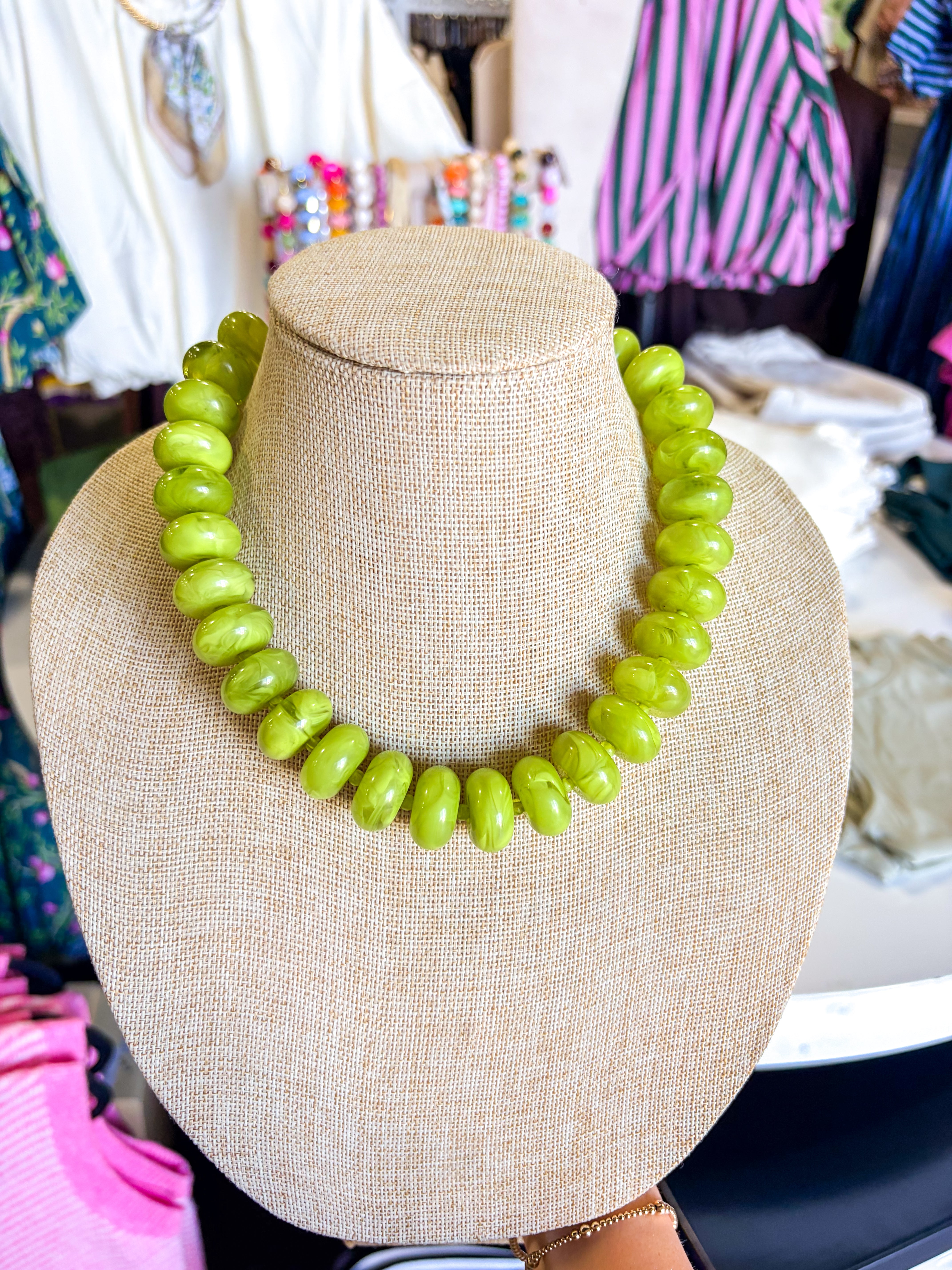 Chartreuse Beaded Necklace