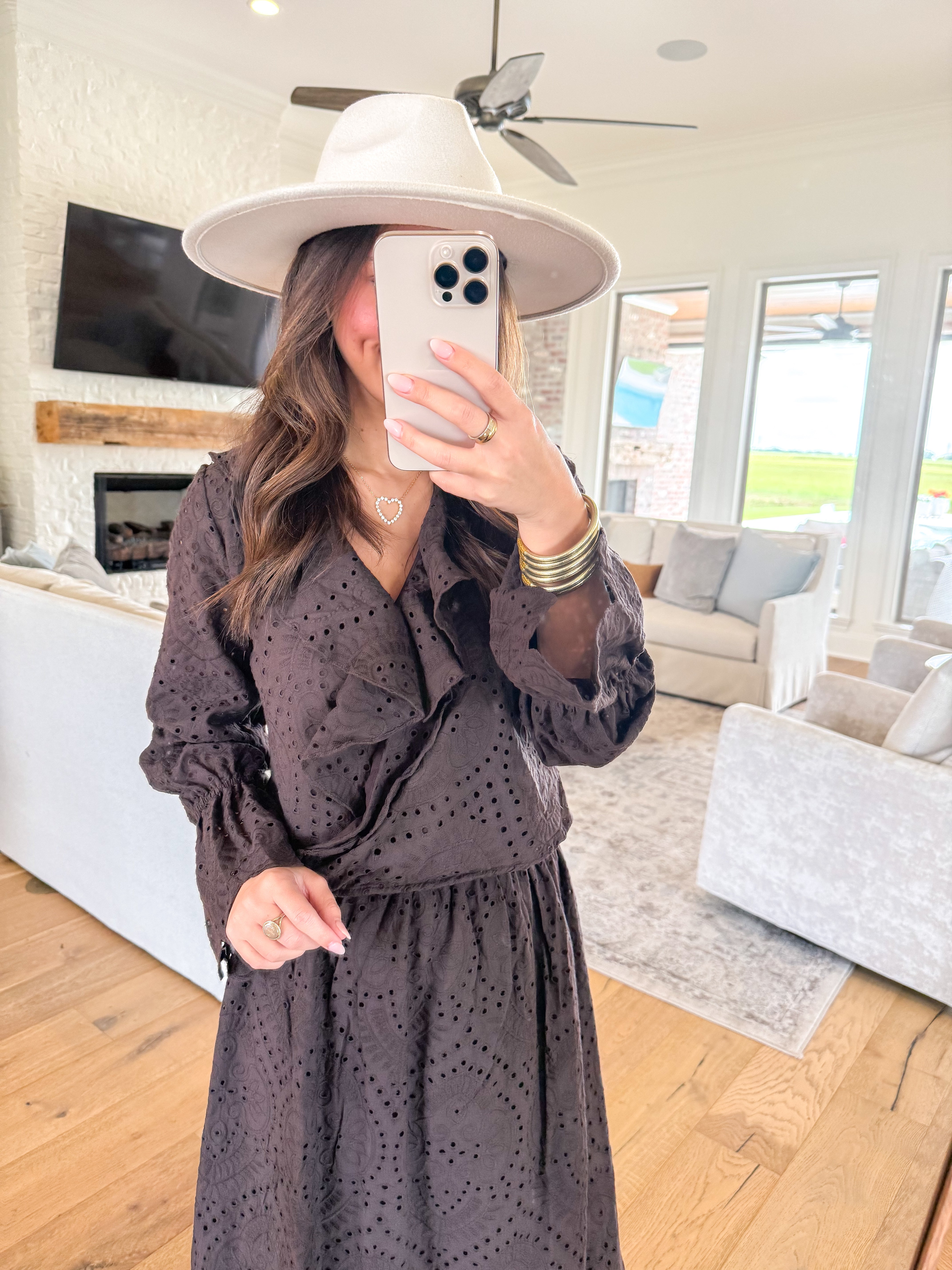 Double Vision Chocolate Eyelet Set