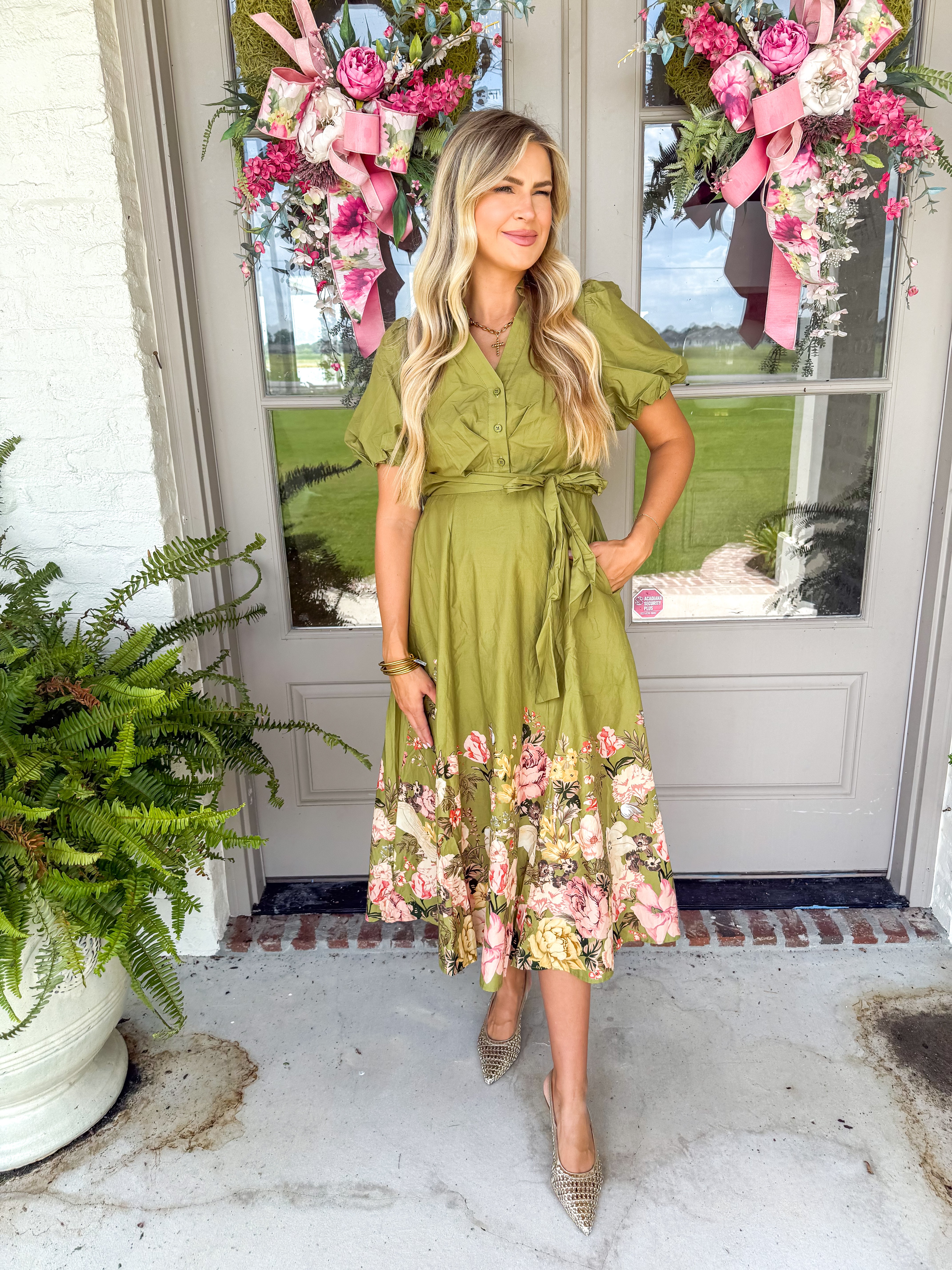 Olive Garden Party Midi Dress