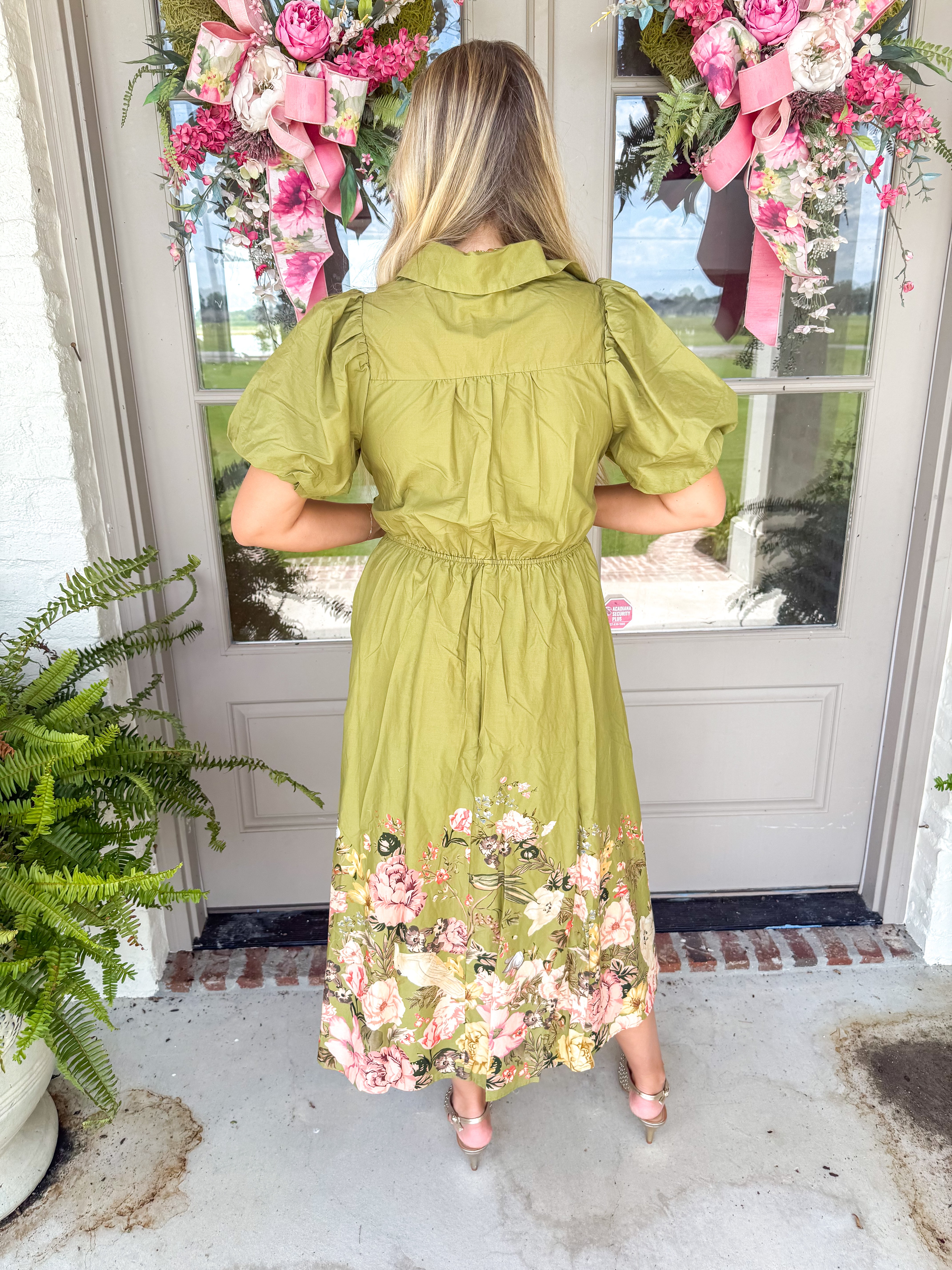 Olive Garden Party Midi Dress