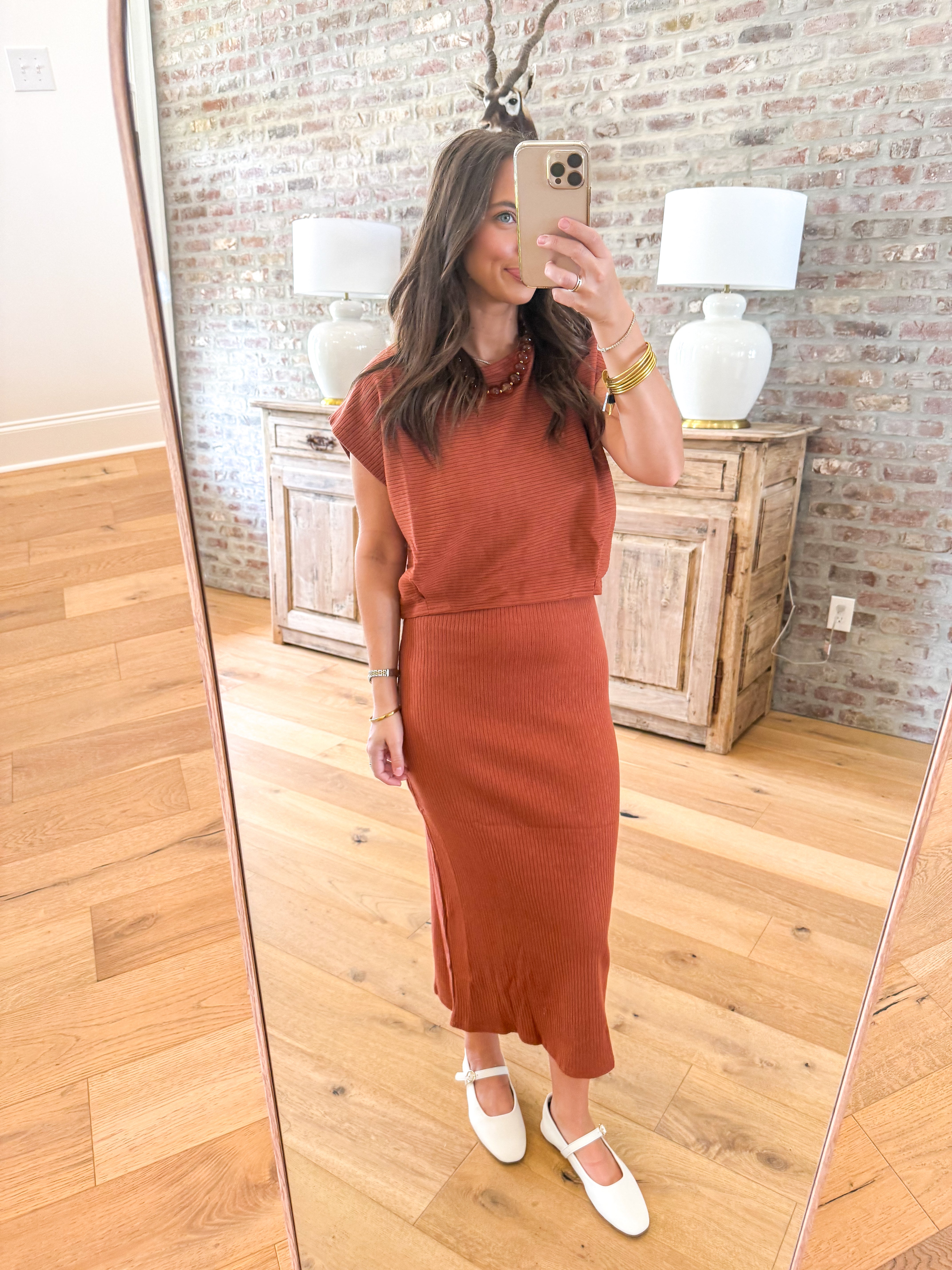 Soft Cedar Rib Knit Midi Dress