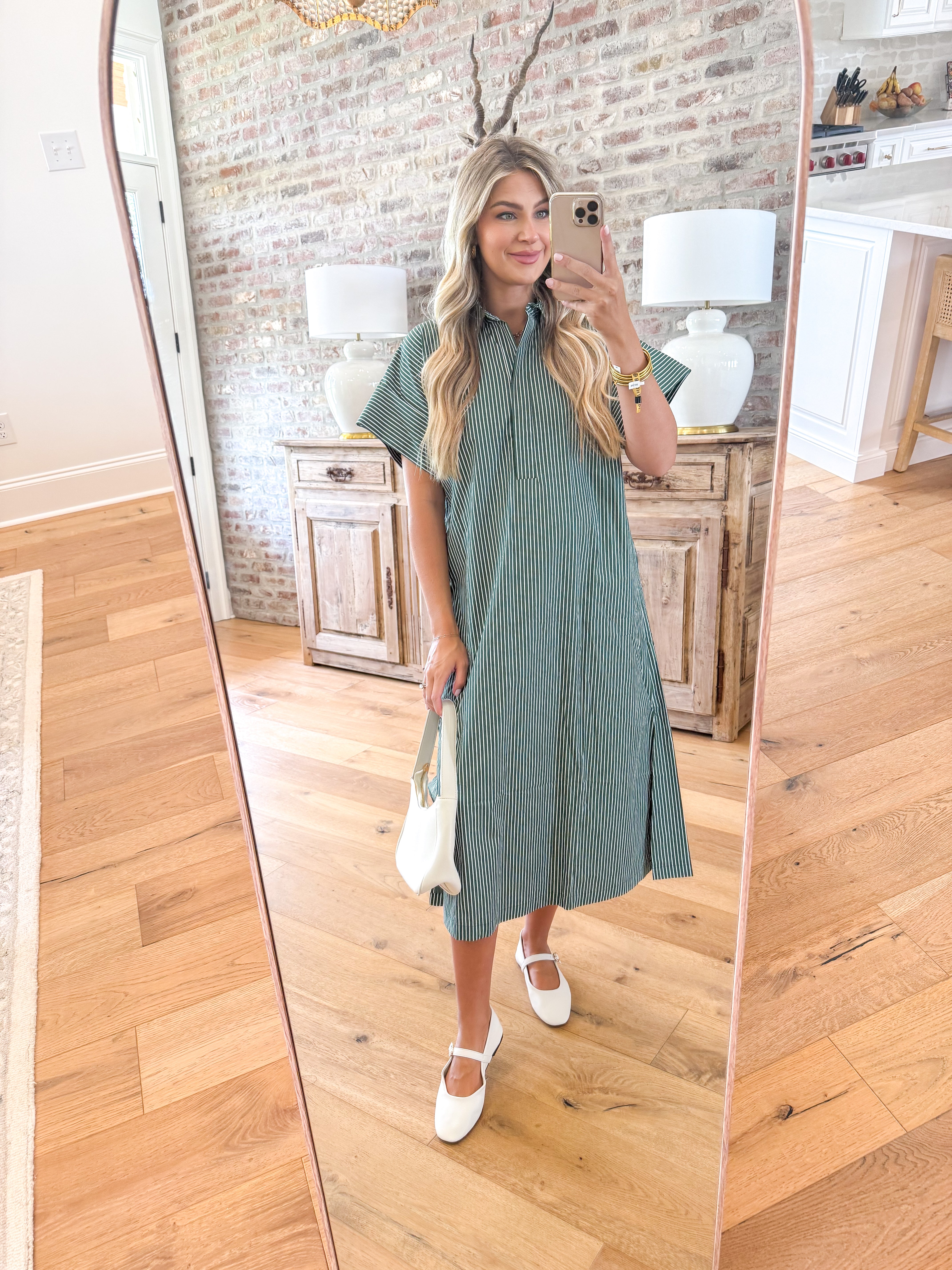 The Callie Striped Midi Green