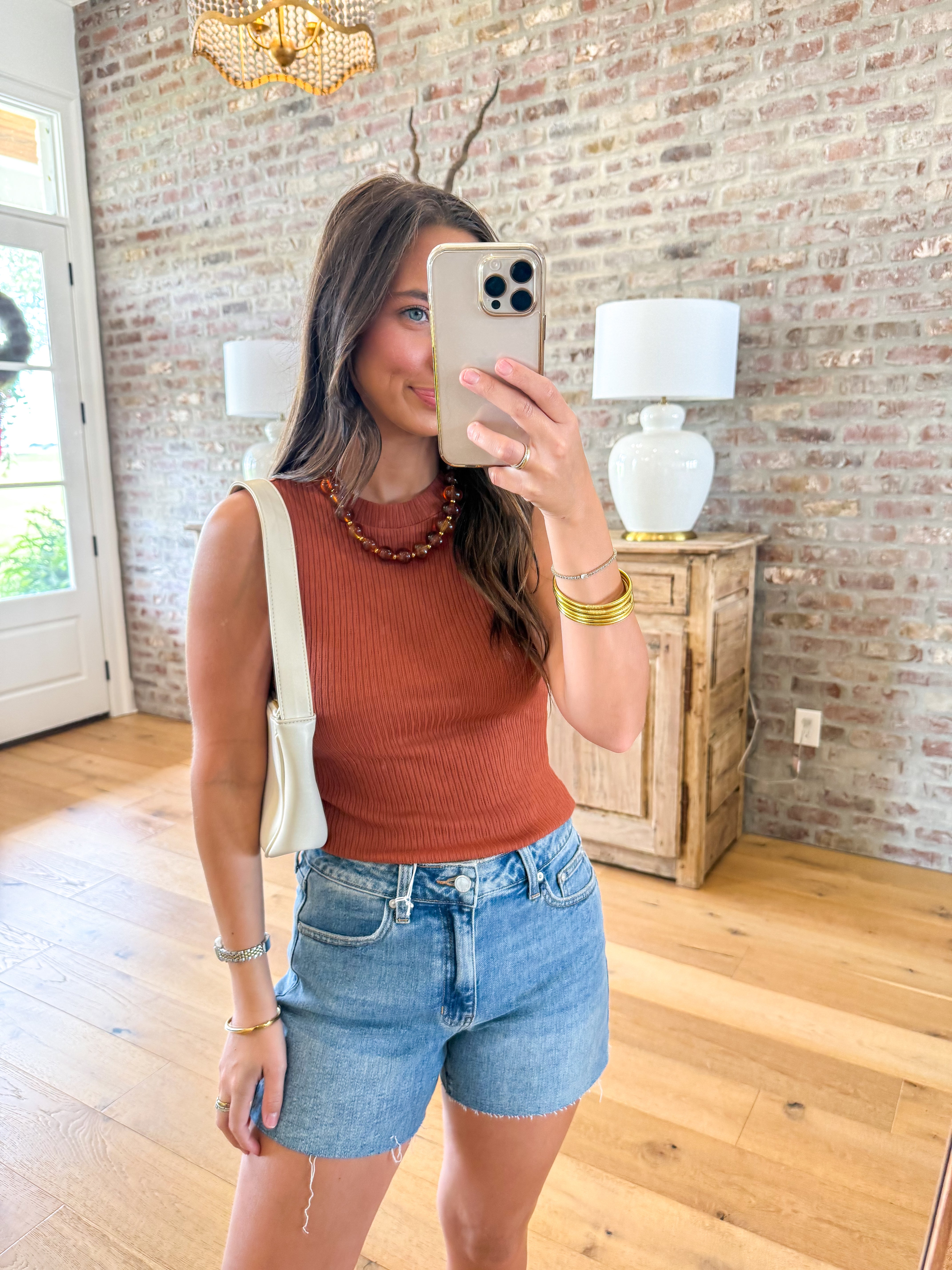 Soft Cedar Ruched Knit Tank