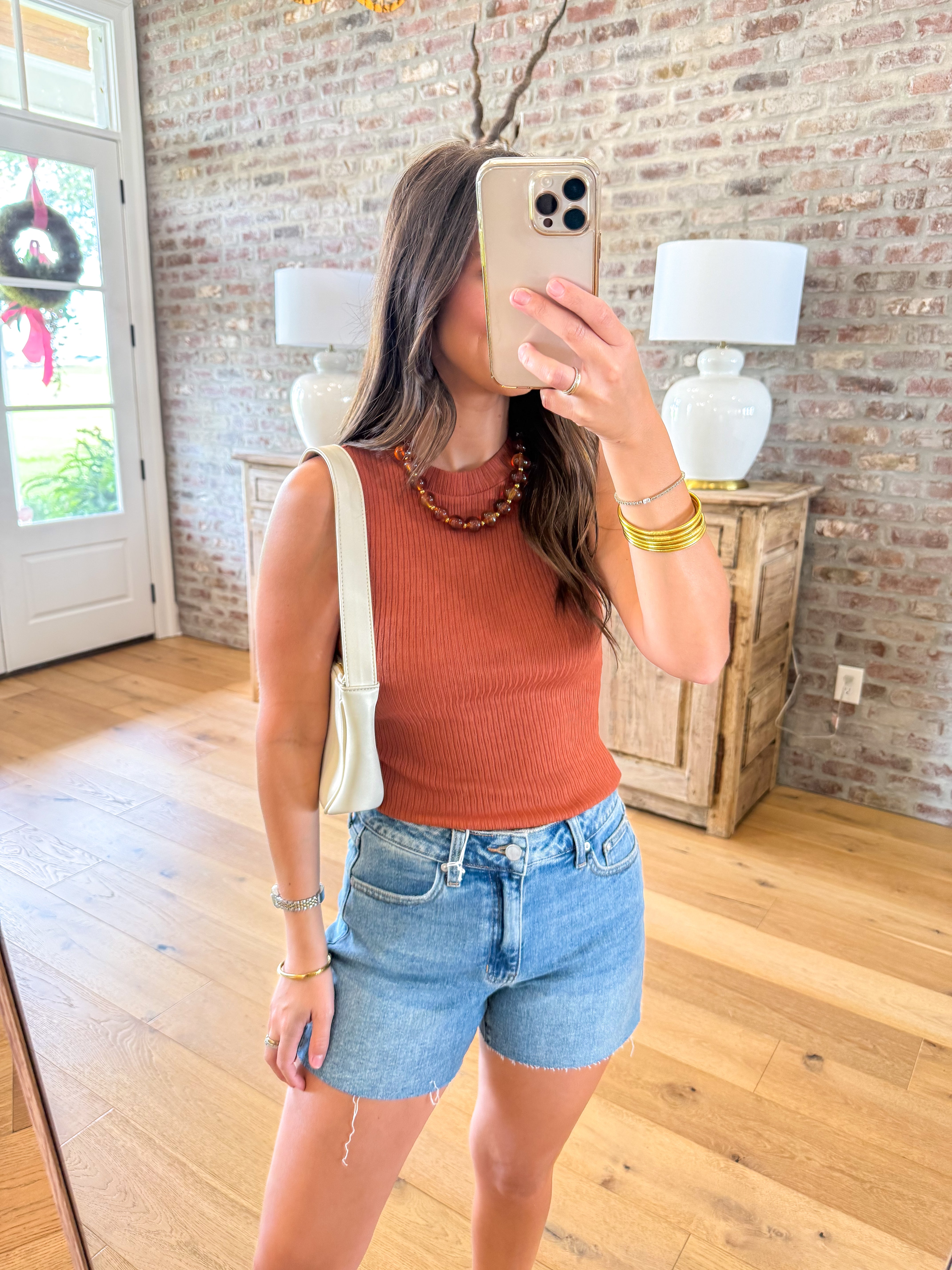 Soft Cedar Ruched Knit Tank