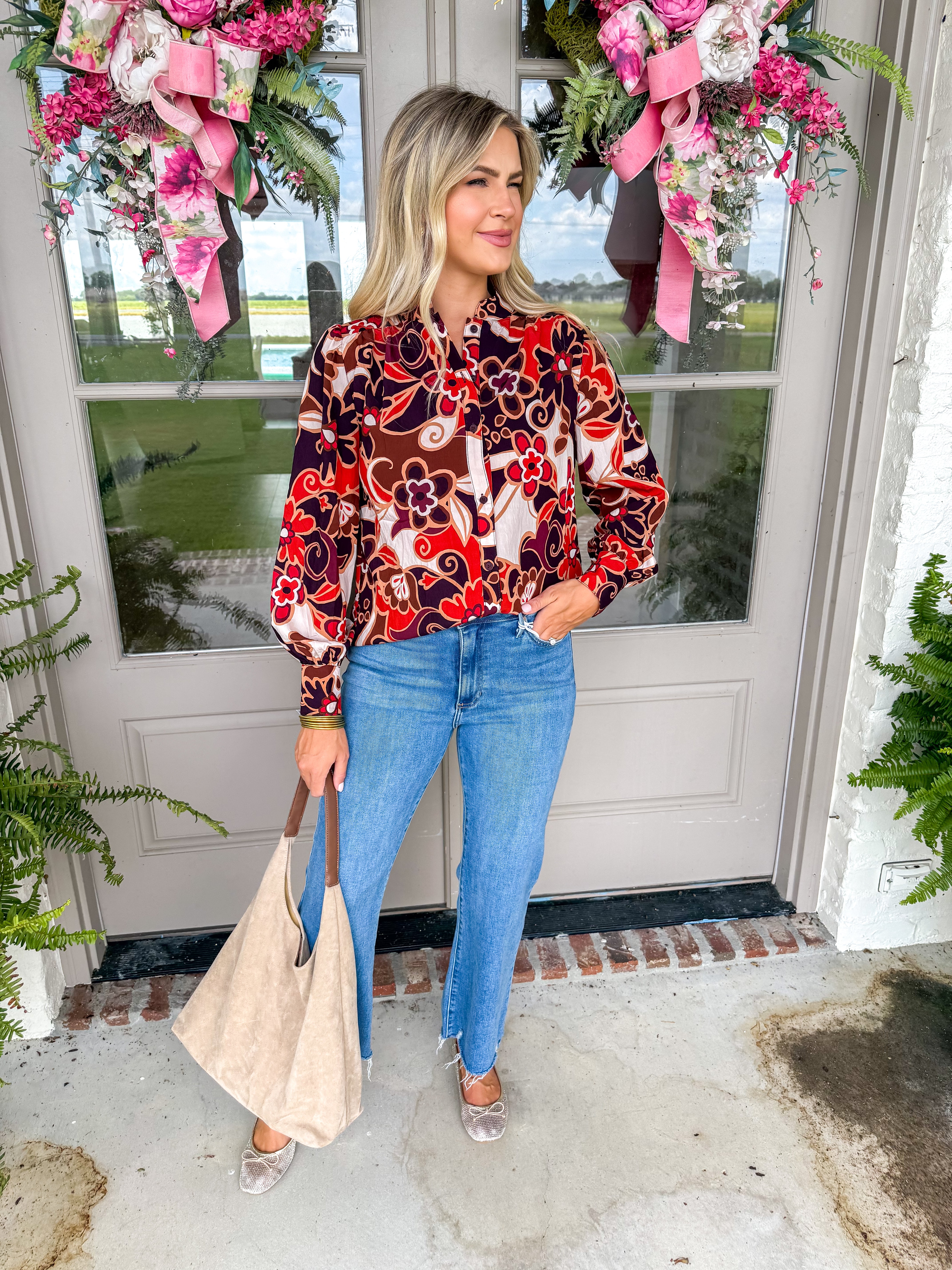 The Marigold Abstract Blouse