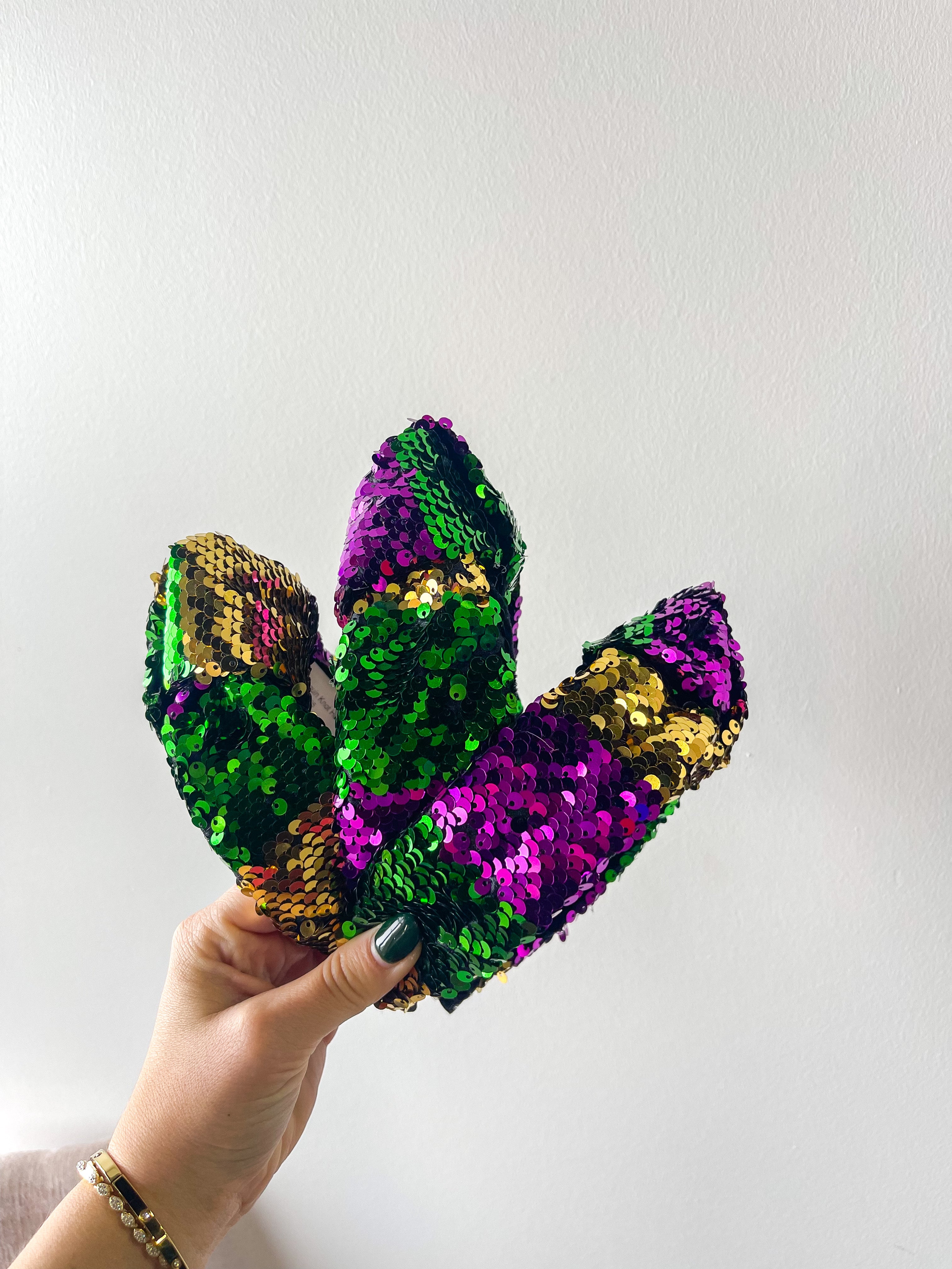 Mardi Gras Sequin Knot Headband