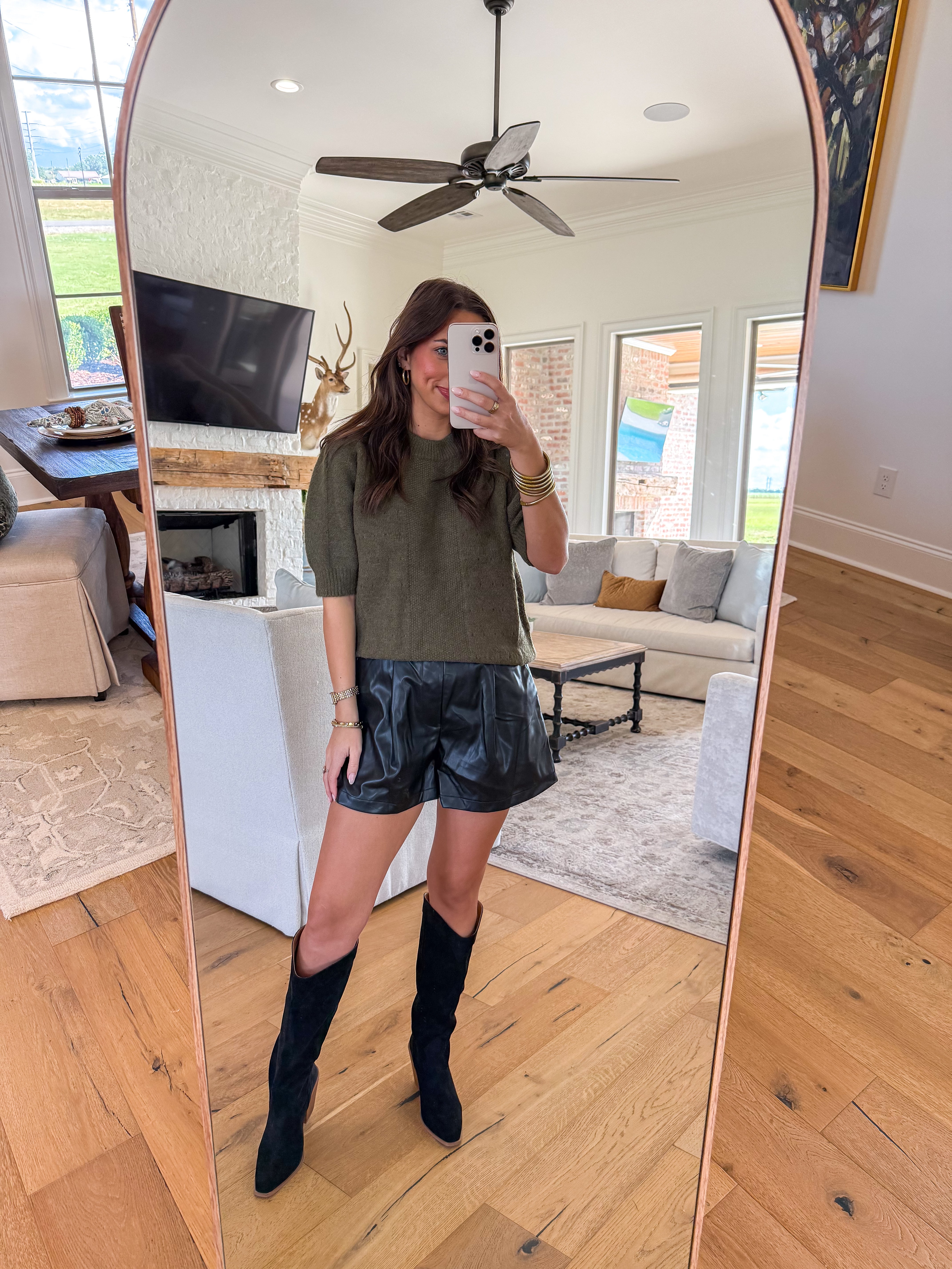 Soren Vegan Leather Shorts Black