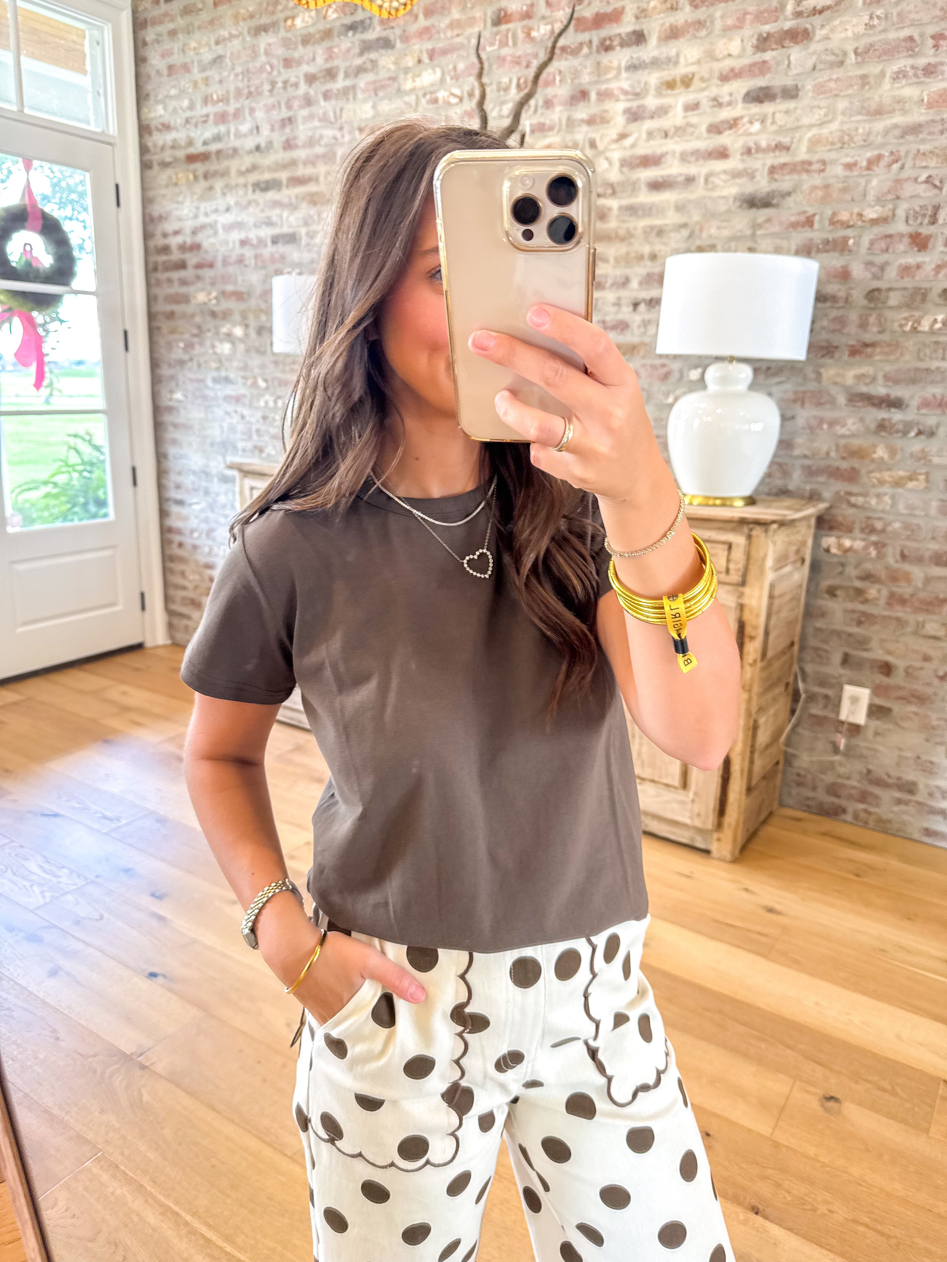 Maia Classic Crewneck T-Shirt Brown