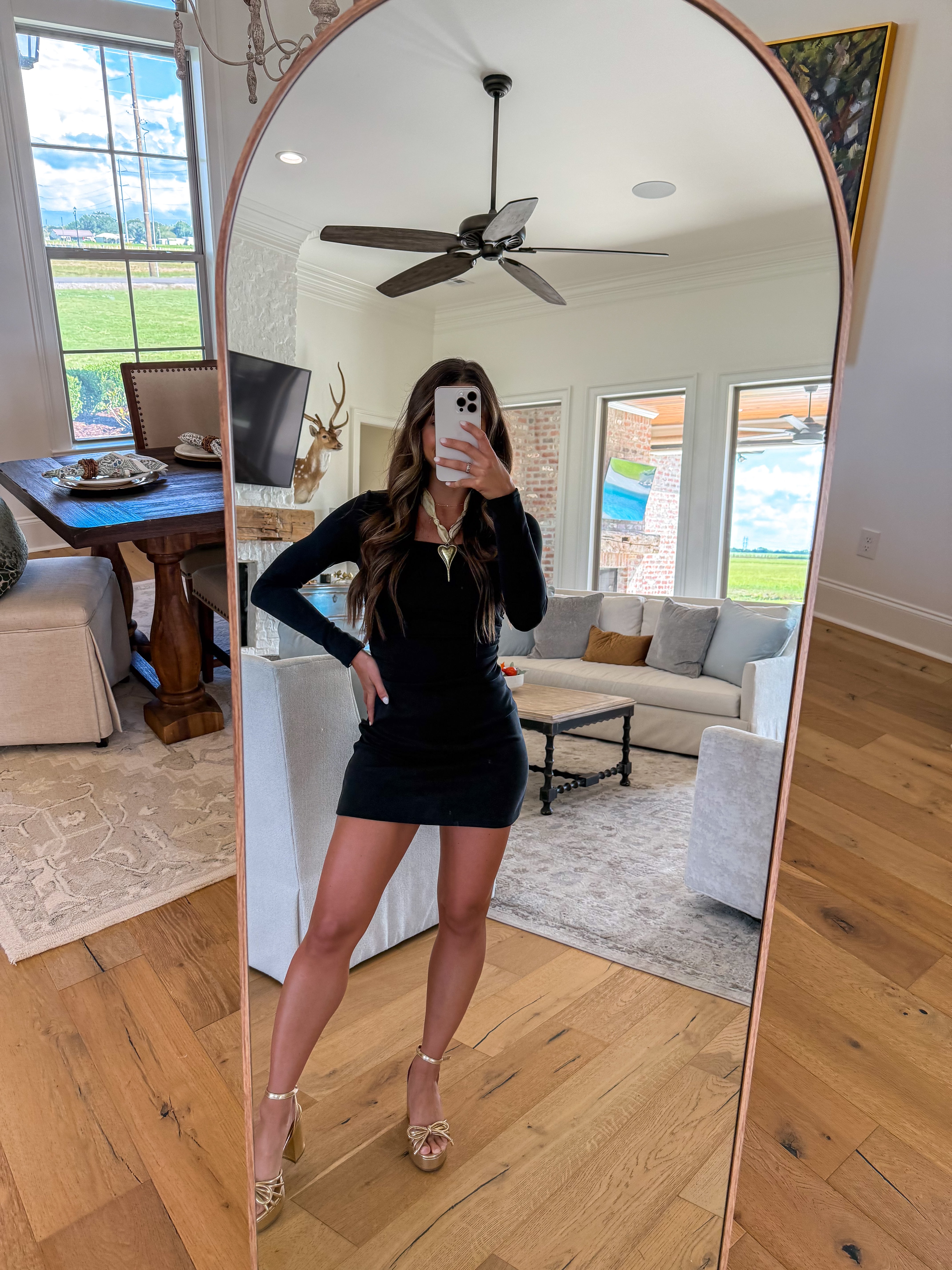 Hustle Black Ruched Mini