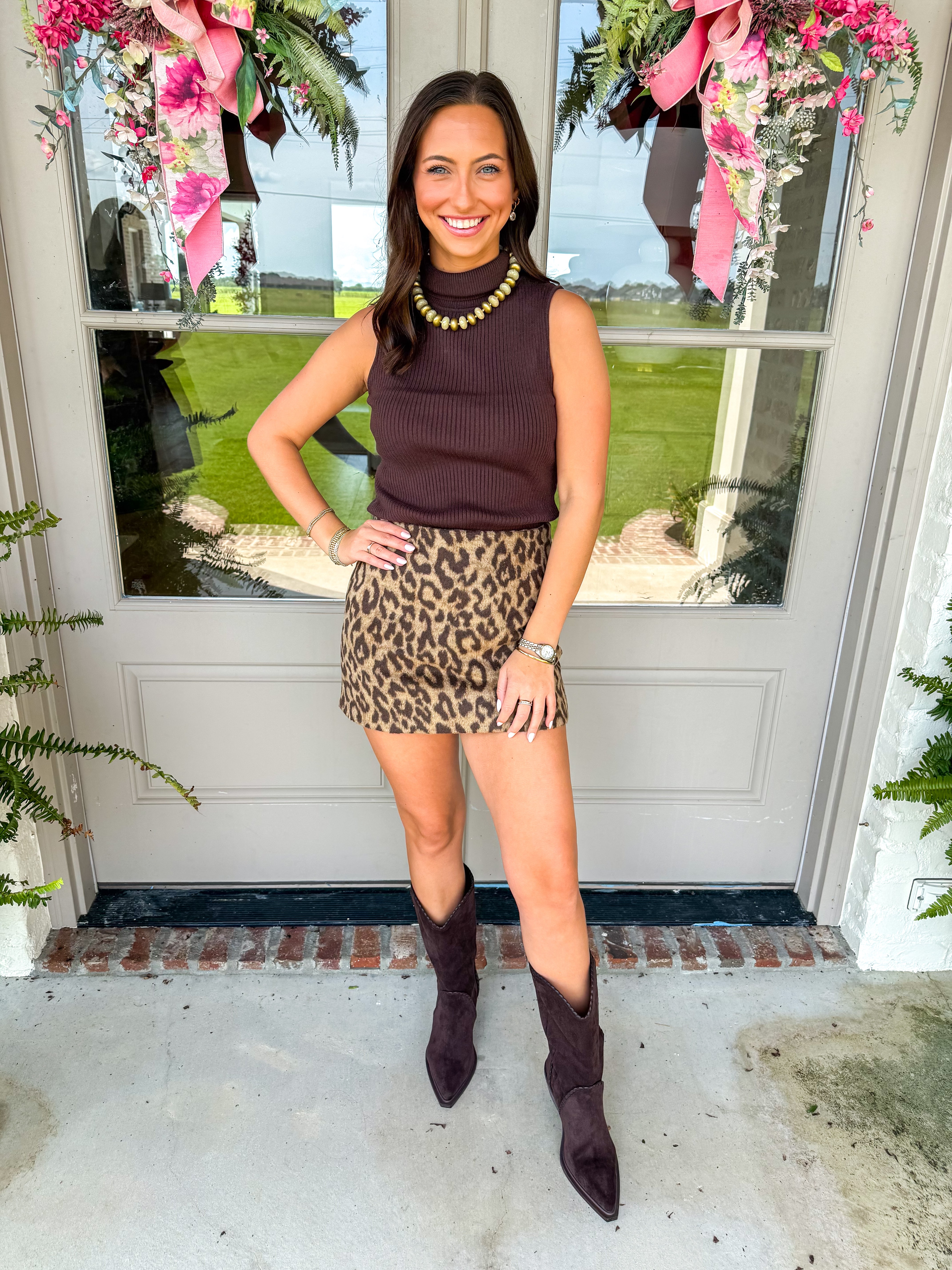 Wild Side Brushed Leopard Mini Skirt