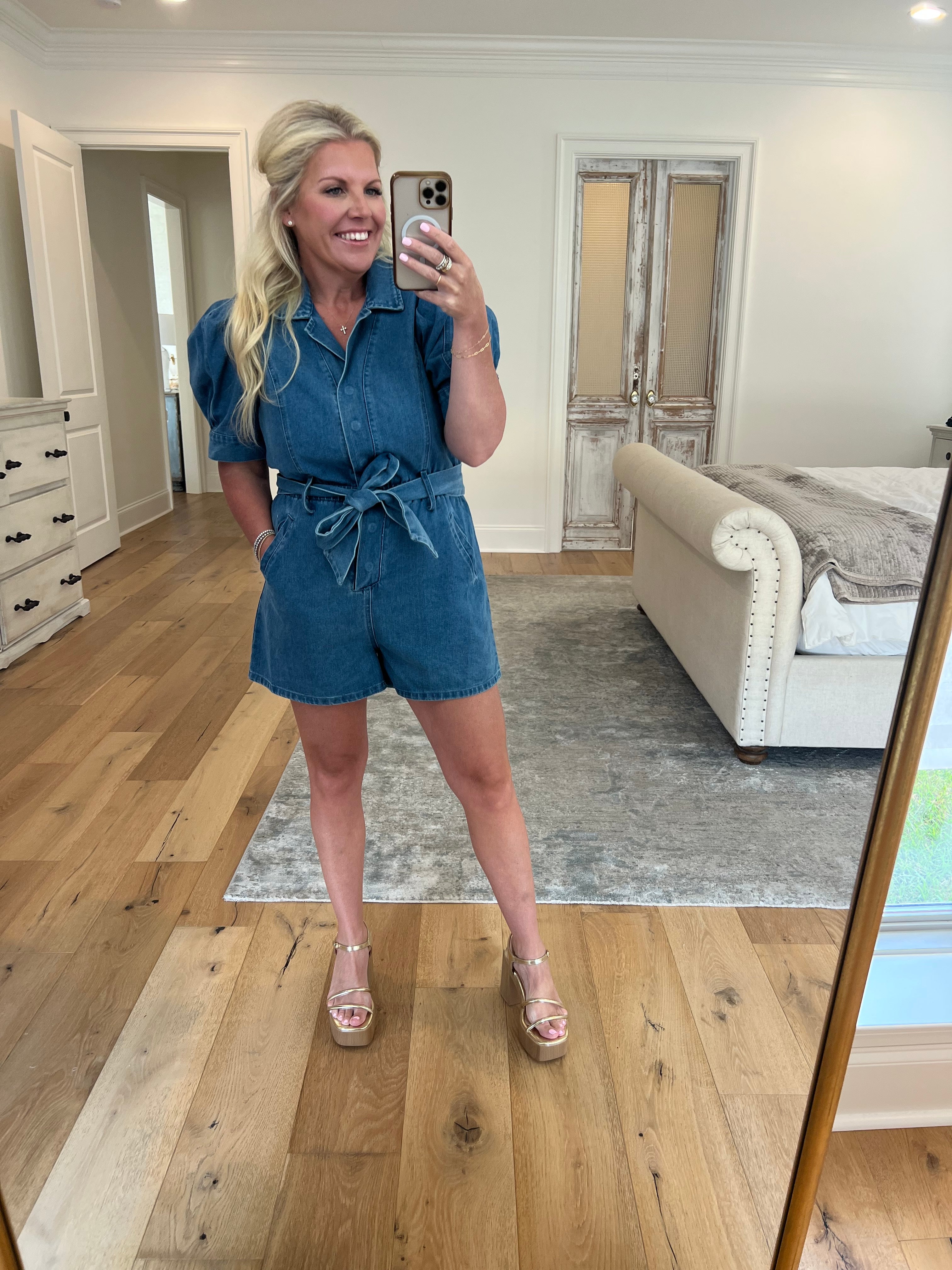 Sweet Girl Denim Romper