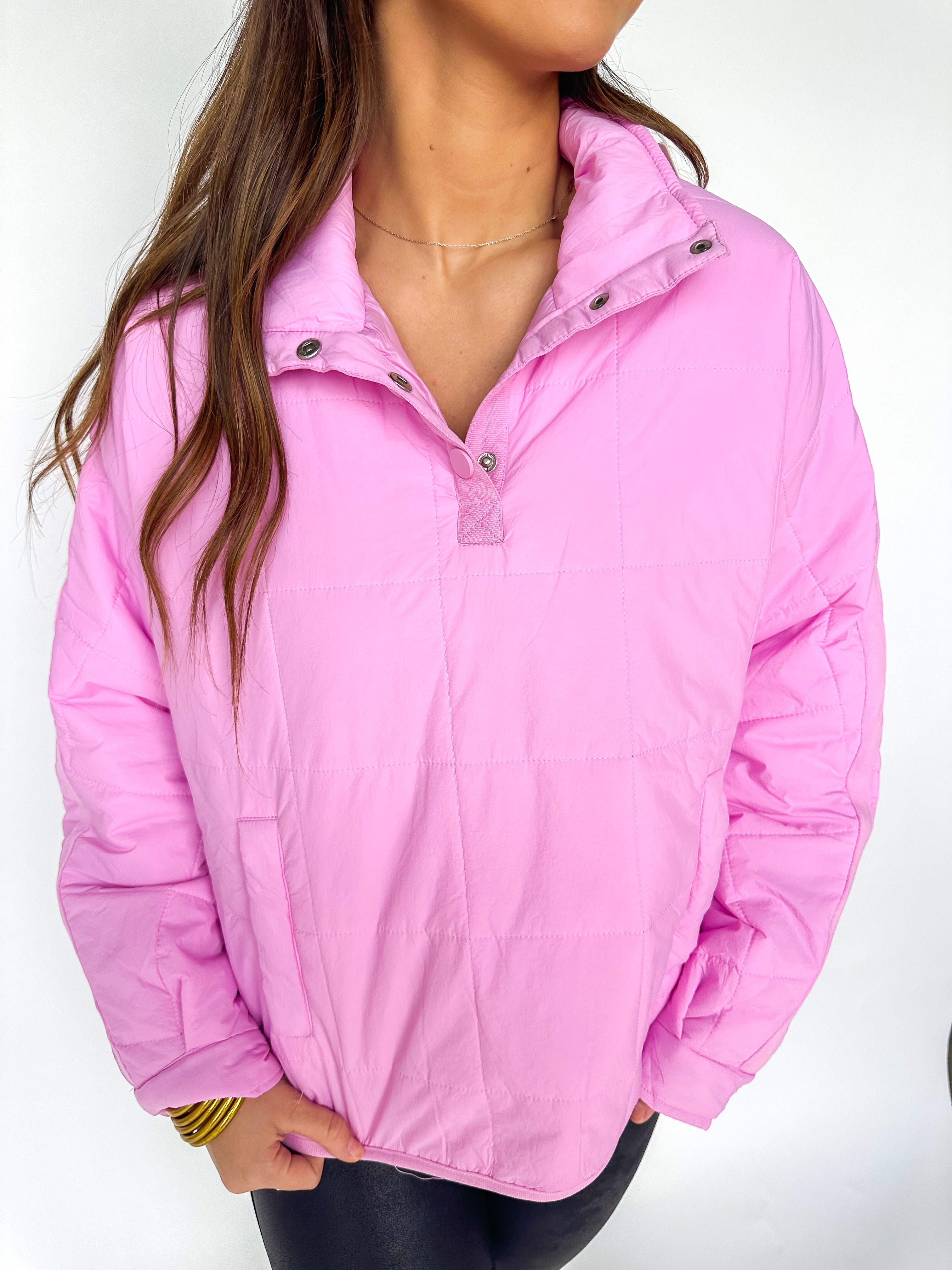 Emma Lightweight Puff Pullover Bubble Gum