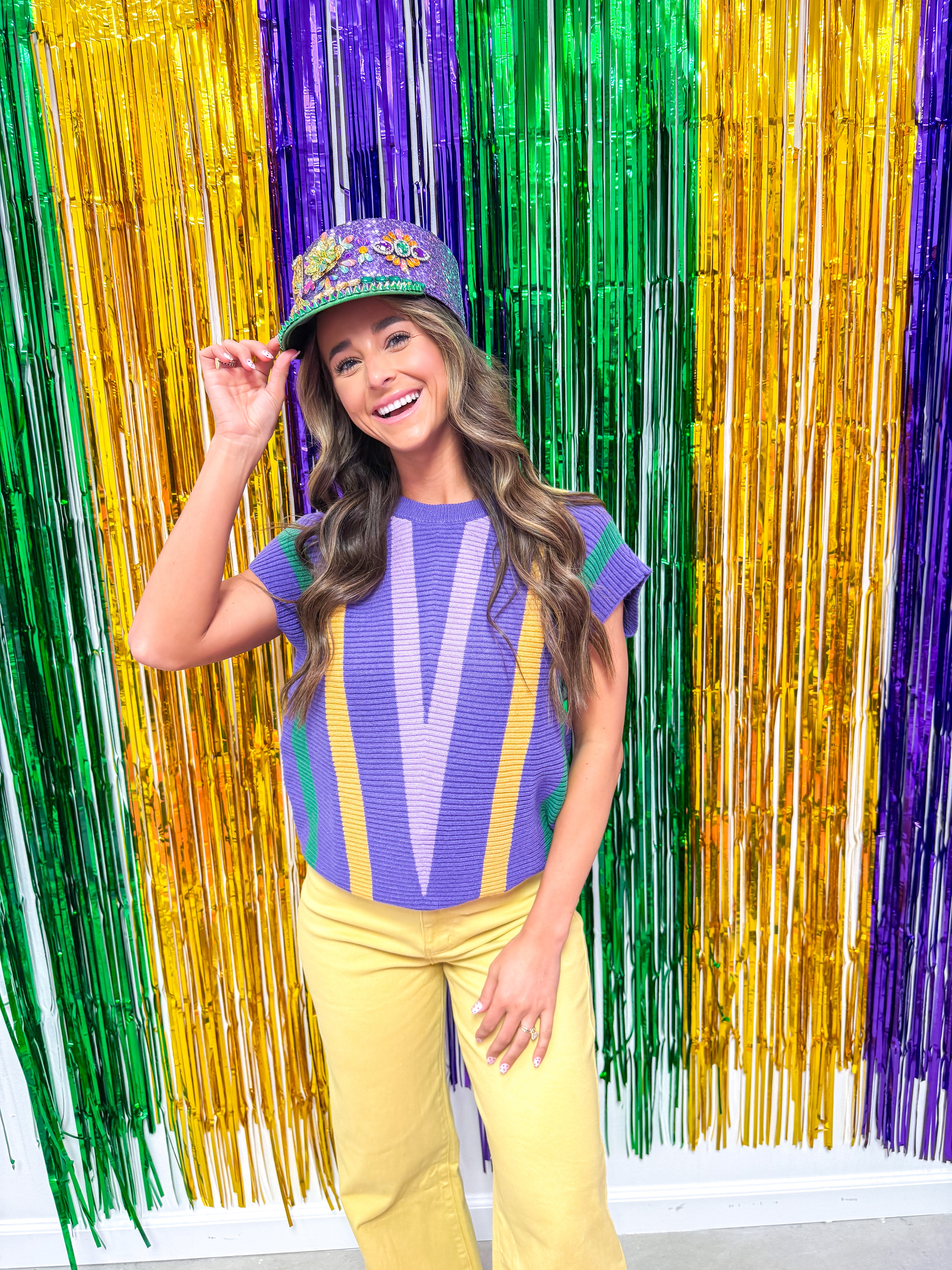 MG Multi Color Chevron Striped Top