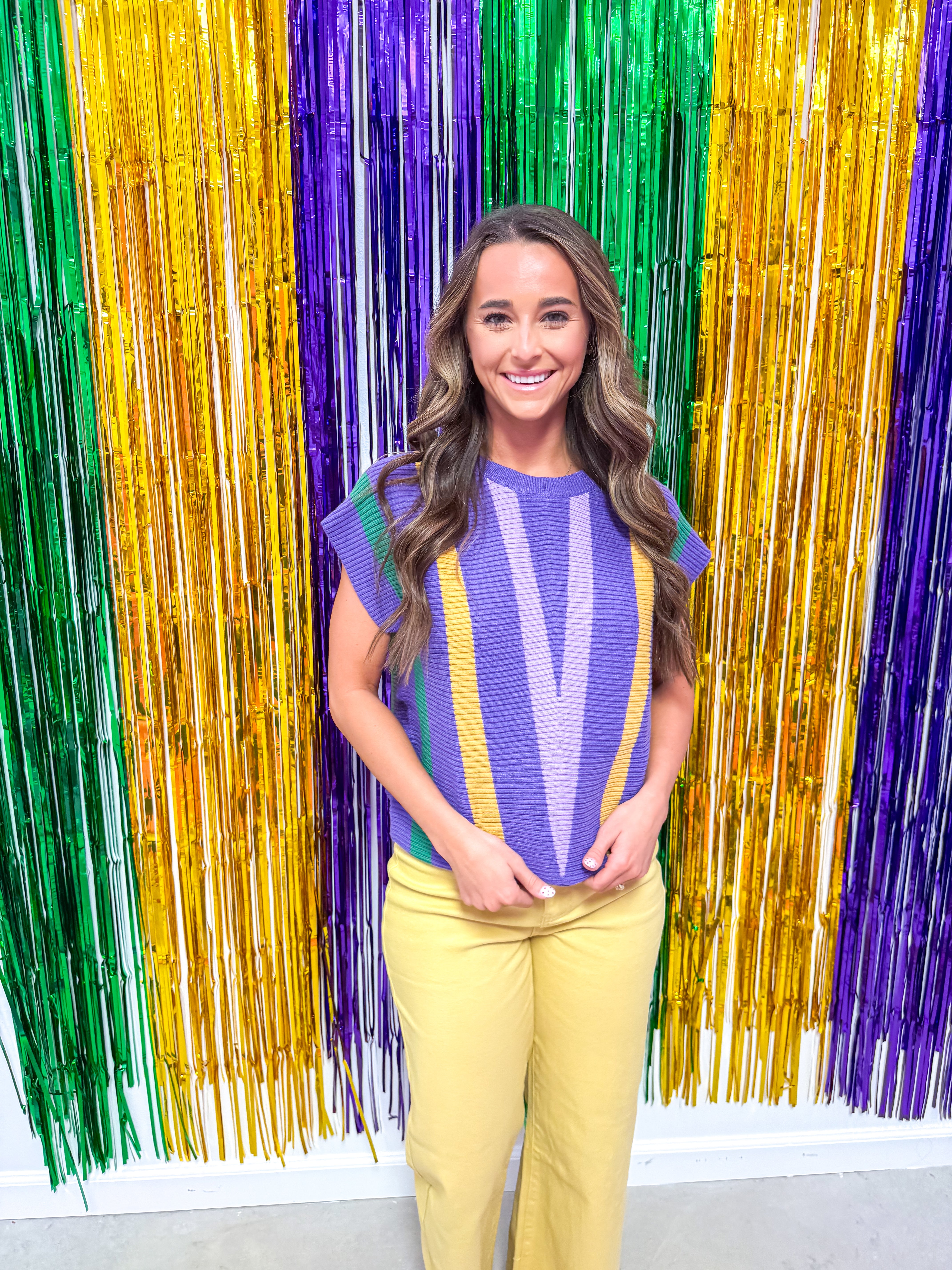 MG Multi Color Chevron Striped Top