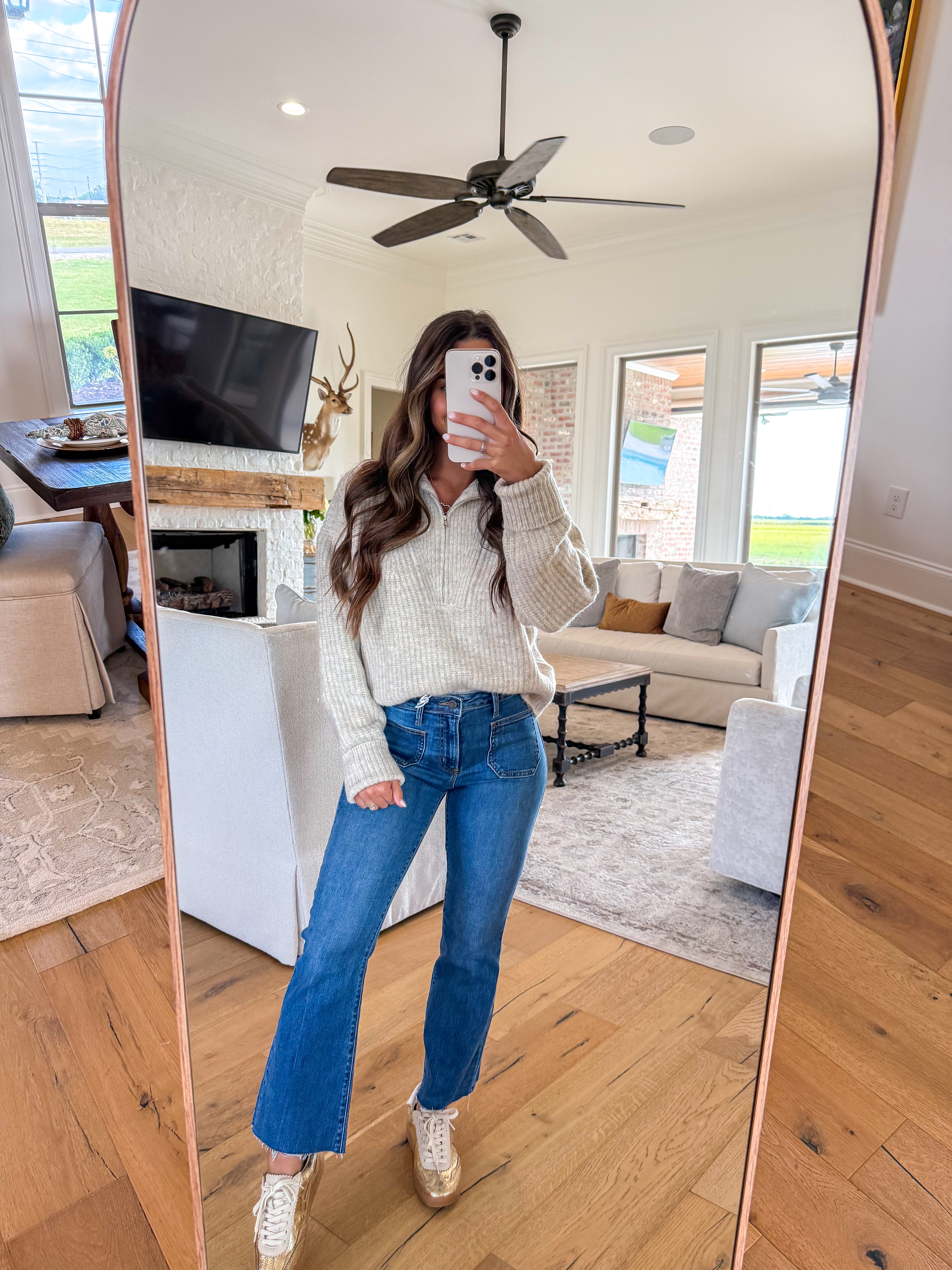 Jae Half-Zip Funnel Neck Sweater