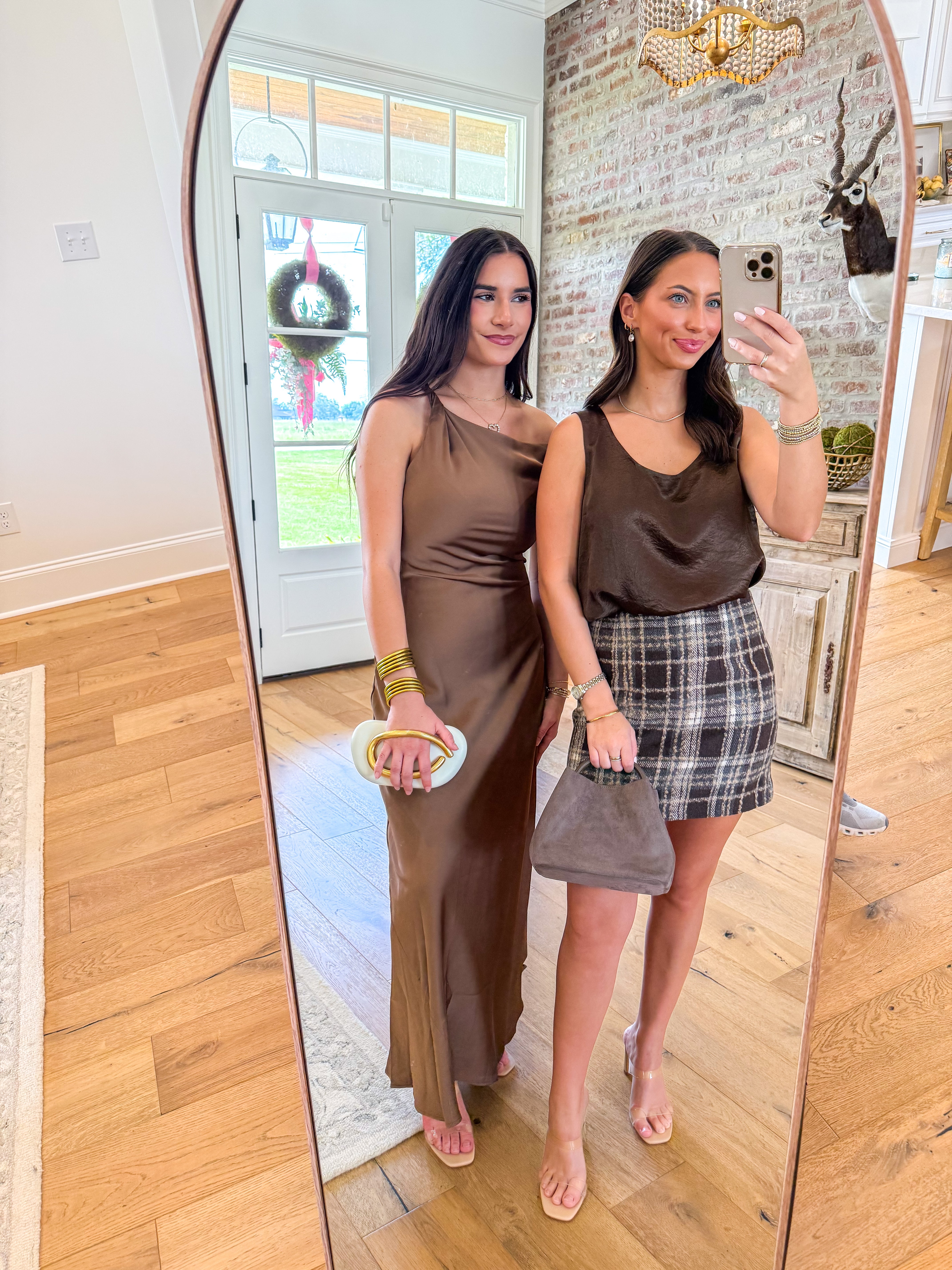 The Bronze Hour One-Shoulder Satin Maxi Dress