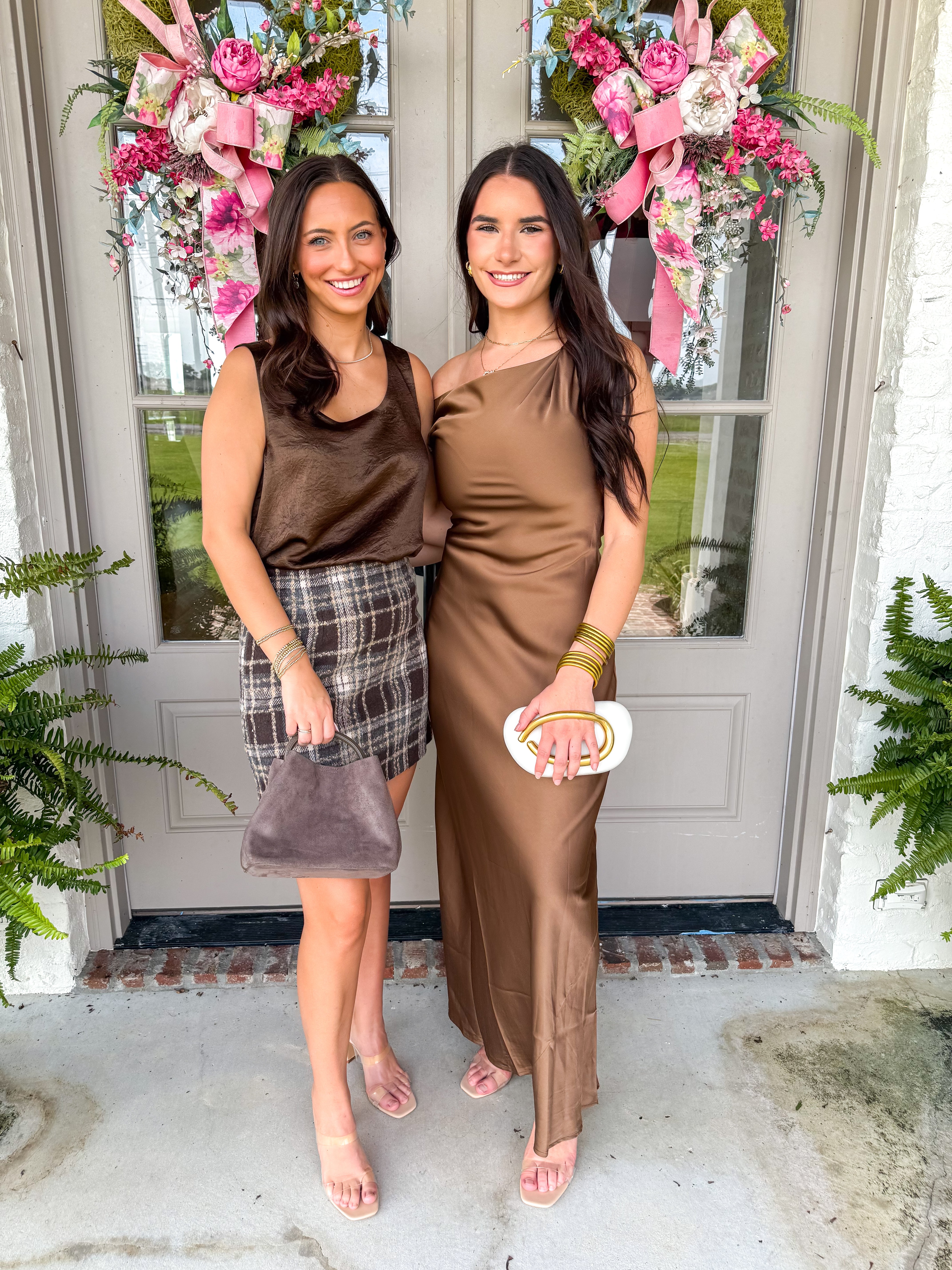 The Bronze Hour One-Shoulder Satin Maxi Dress