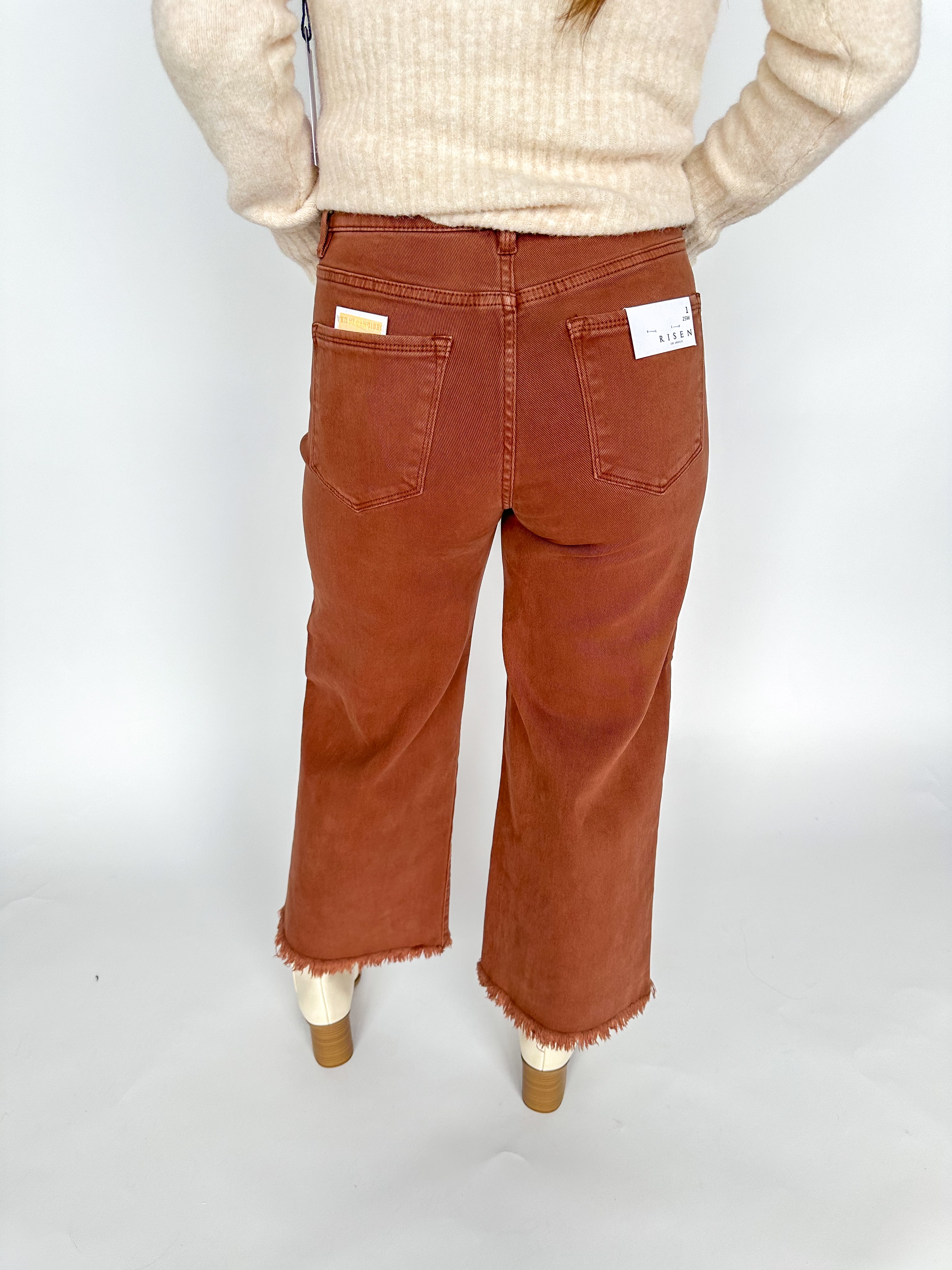 Espresso HR Crop Wide Leg Jeans