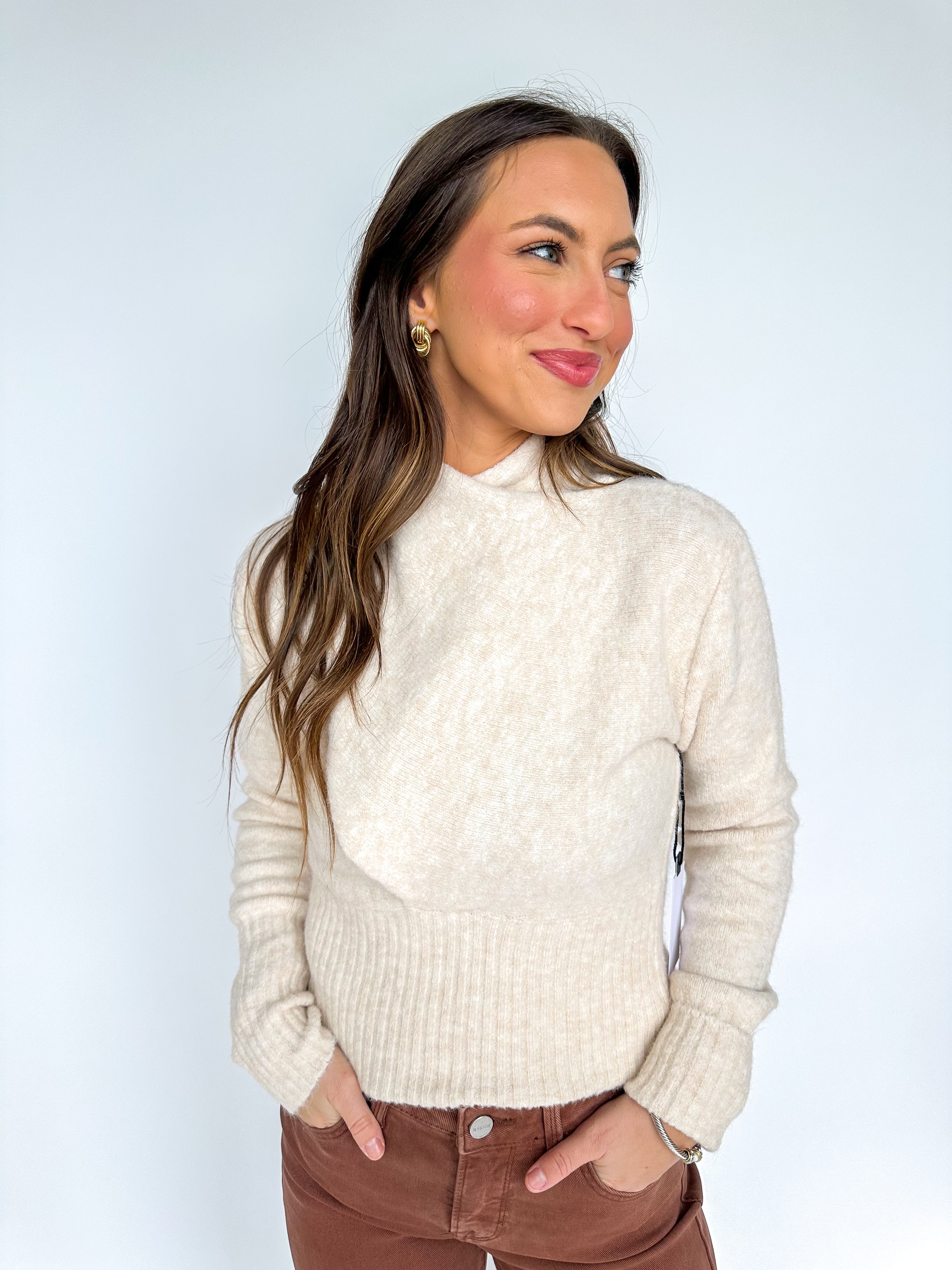 Neve High Neck Crossover Sweater