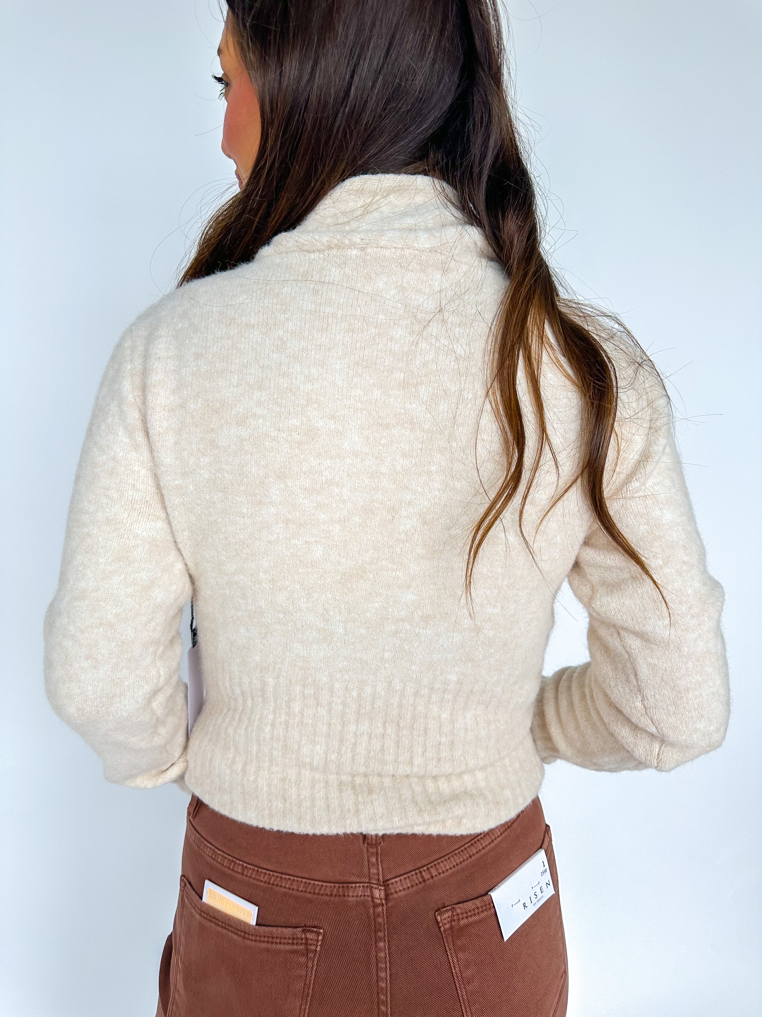 Neve High Neck Crossover Sweater