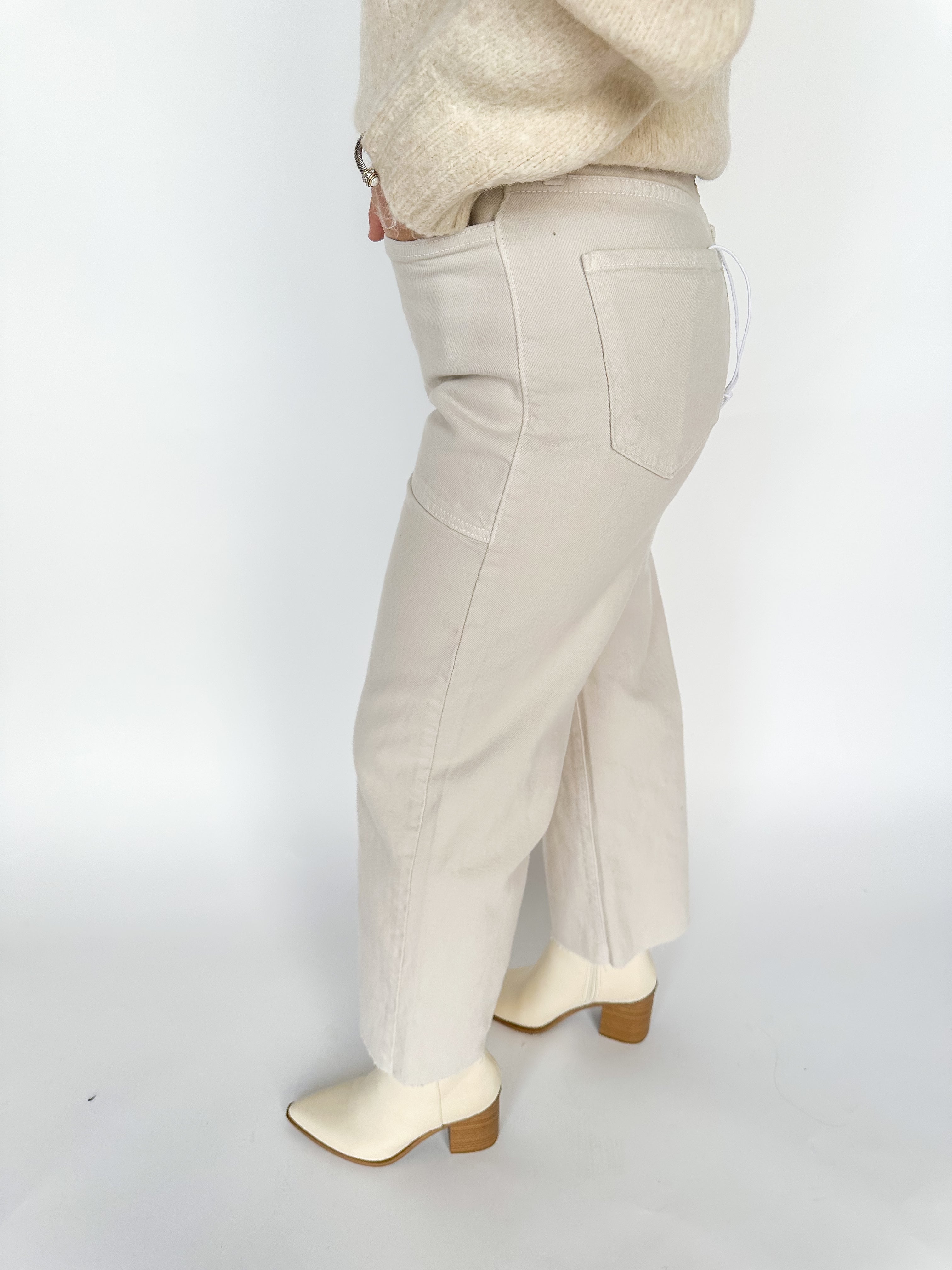 Sea Salt HR Utility Wide Leg Jean