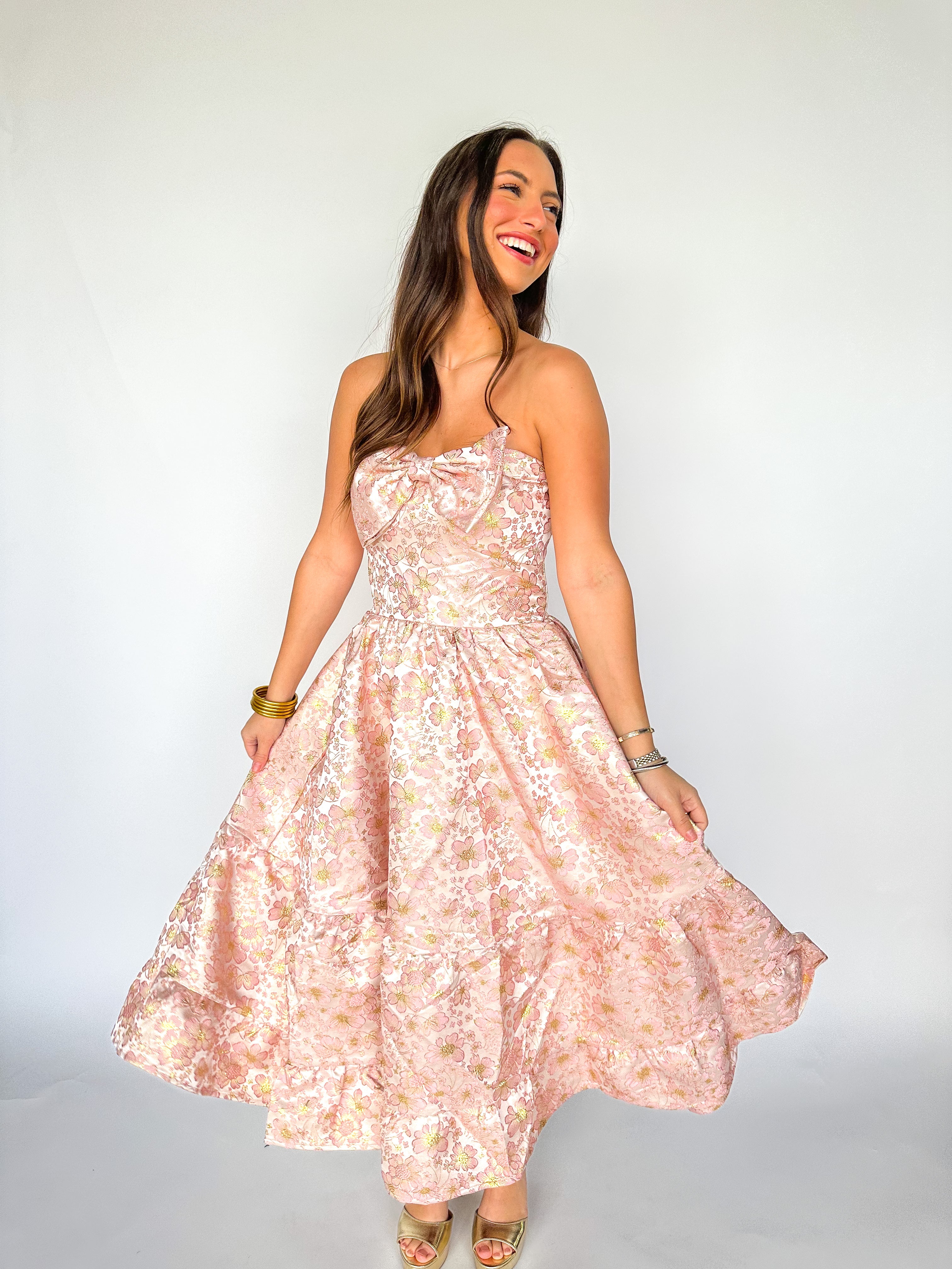 Savor The Season Blush Floral Midi