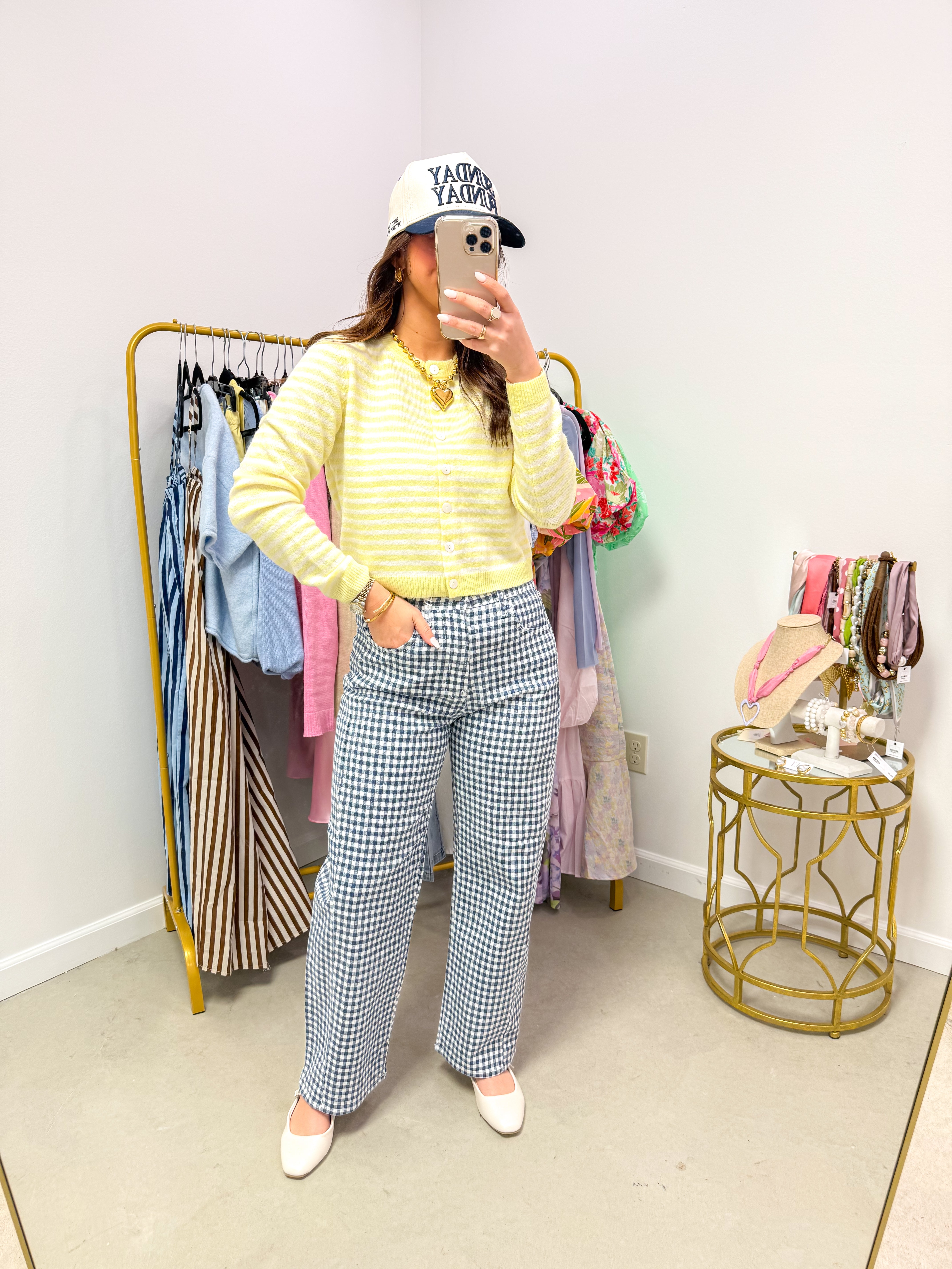 Julie Butter Cream Striped Cardigan