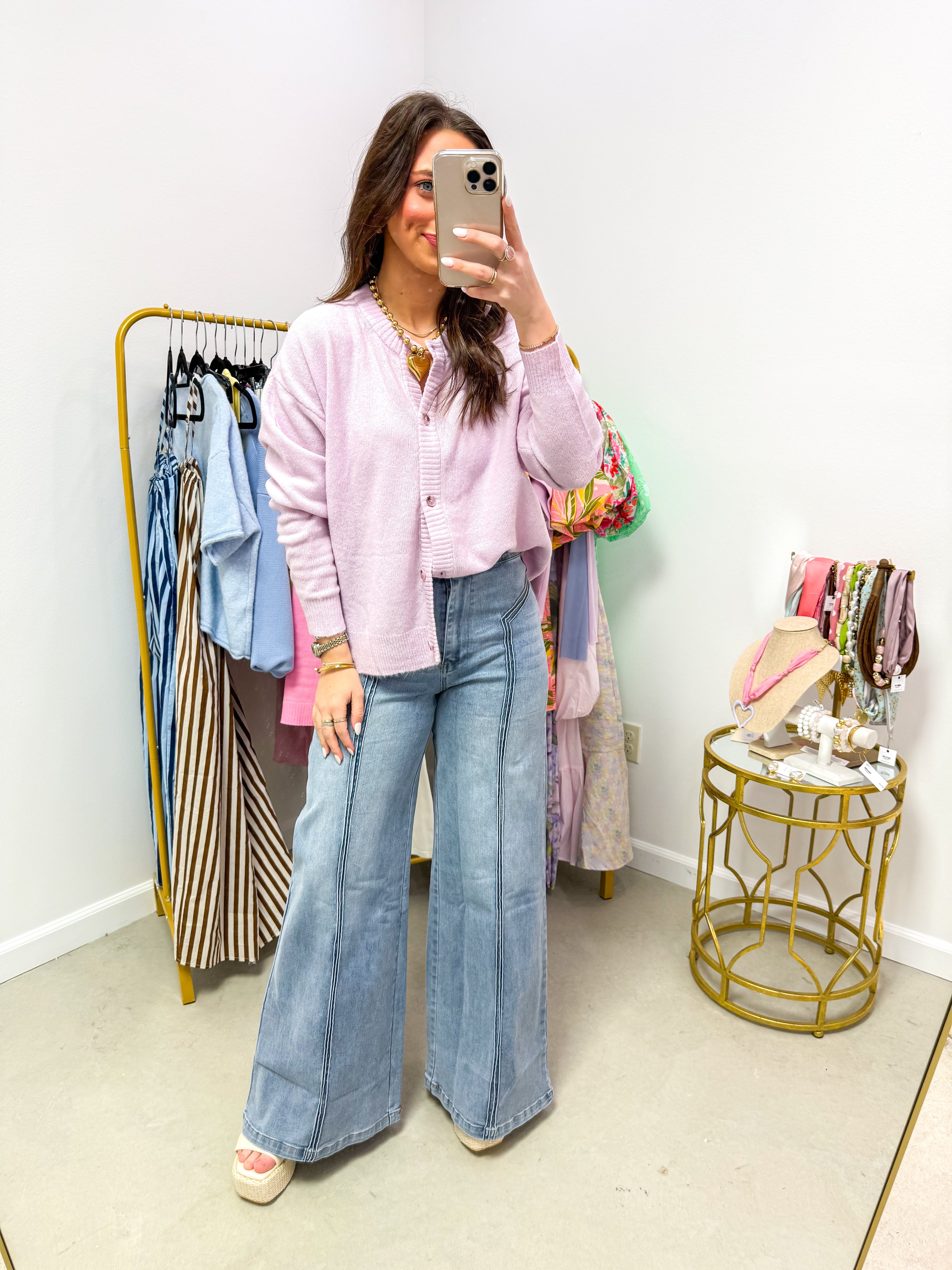 Gillian Lavender Oversized Knit Cardigan