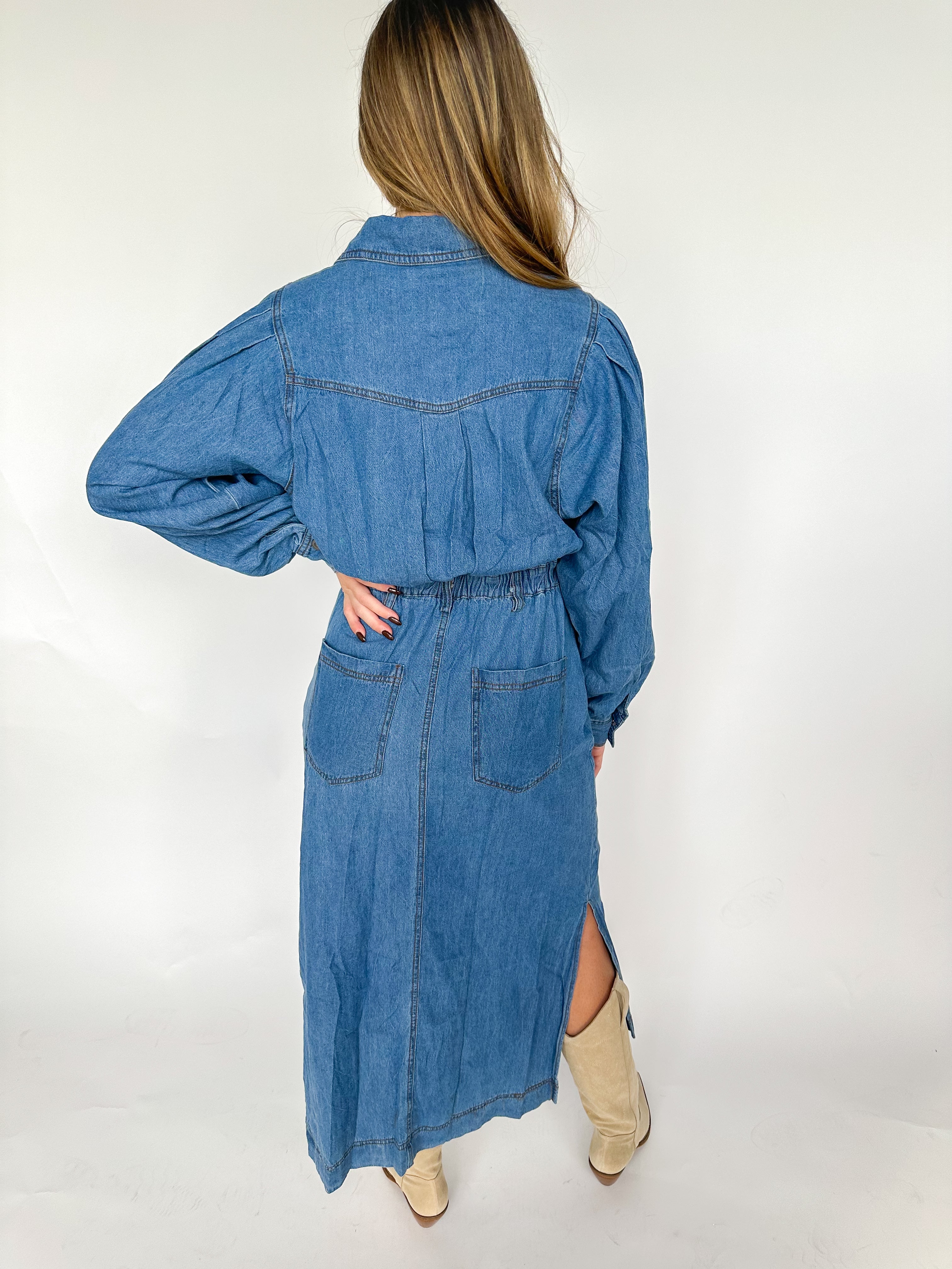 Simple Grace Denim Midi