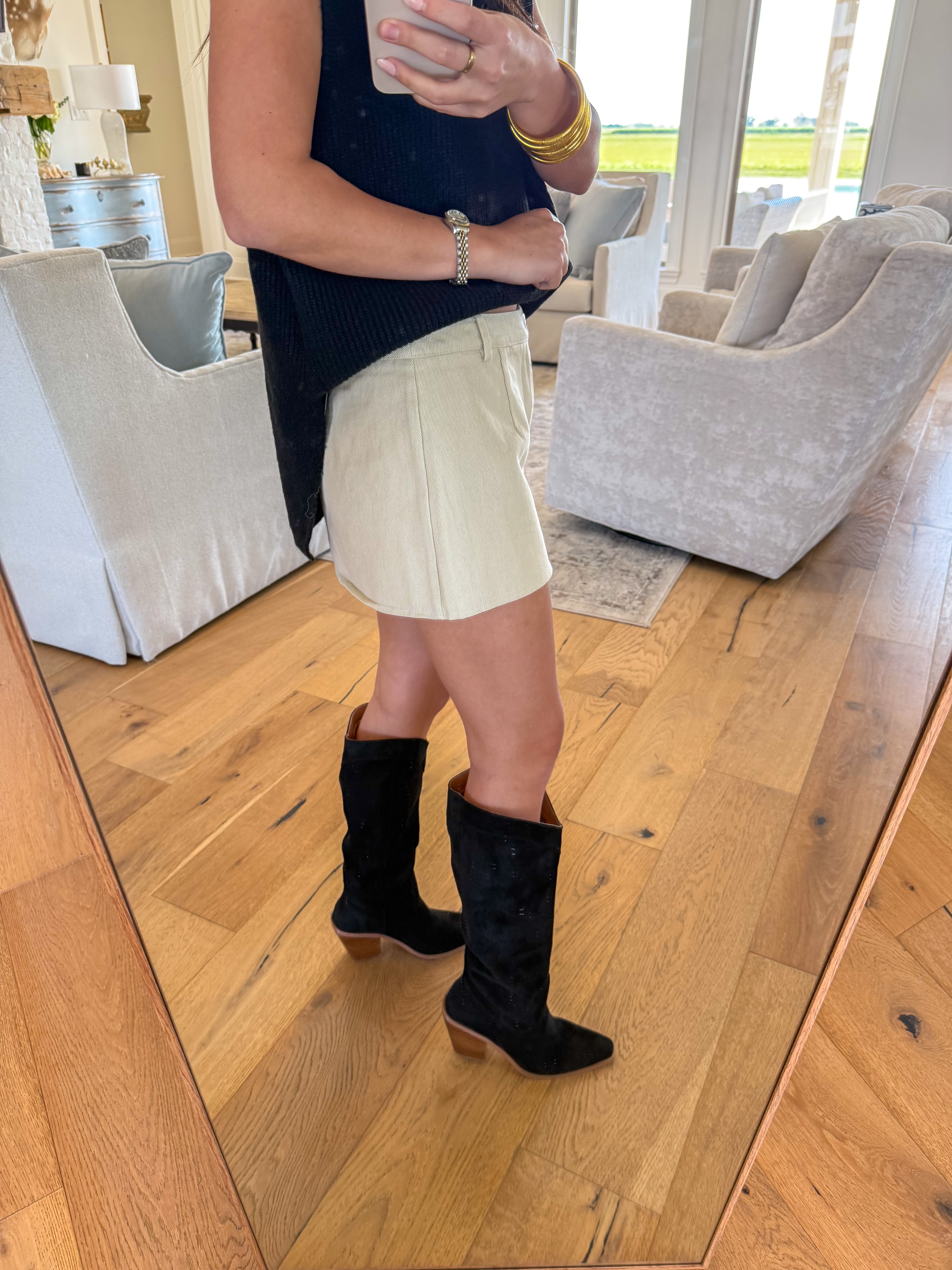 Saylor Ecru Denim Skort