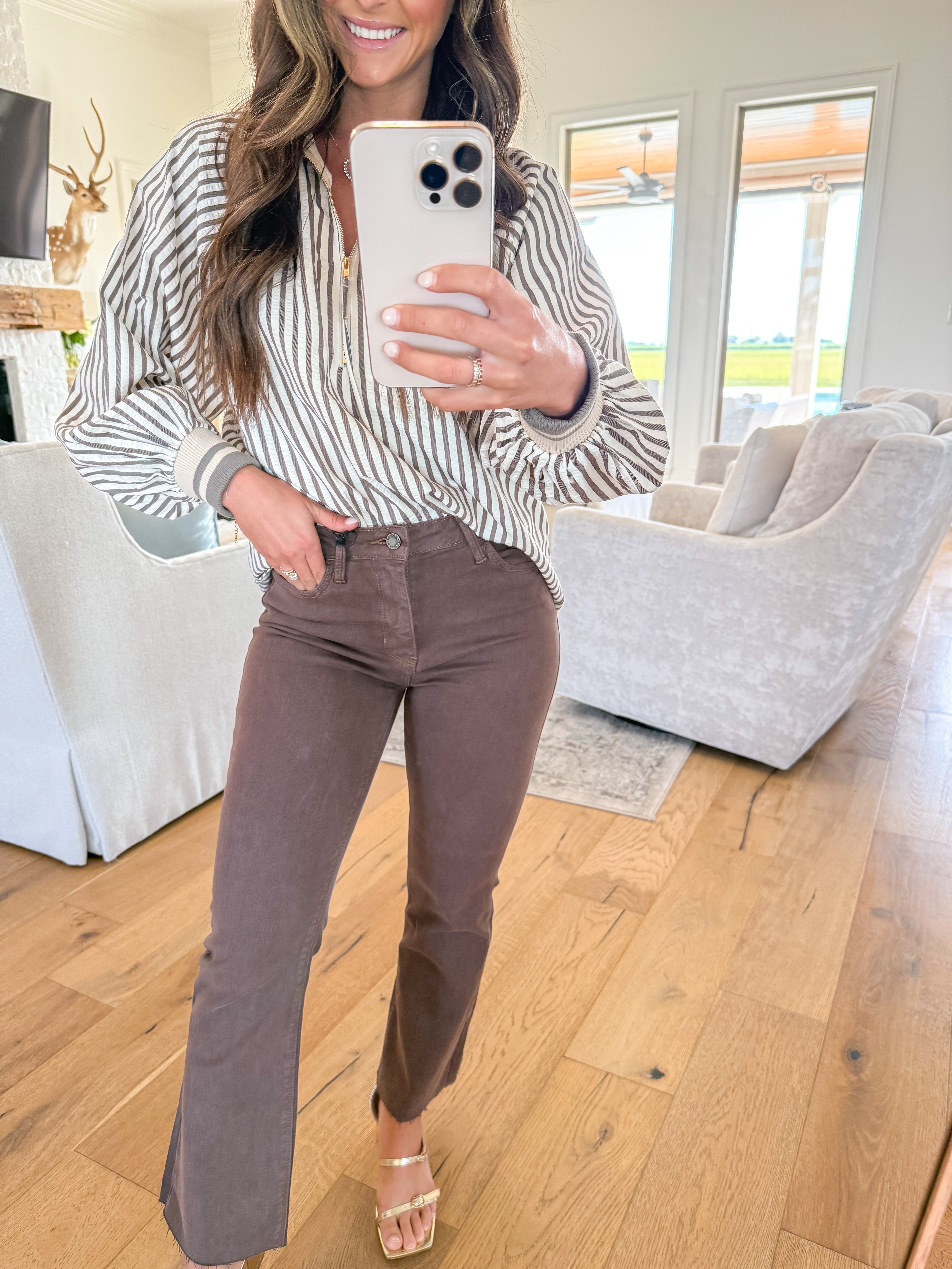 Vintage Brown HR Tonal Crop Flare