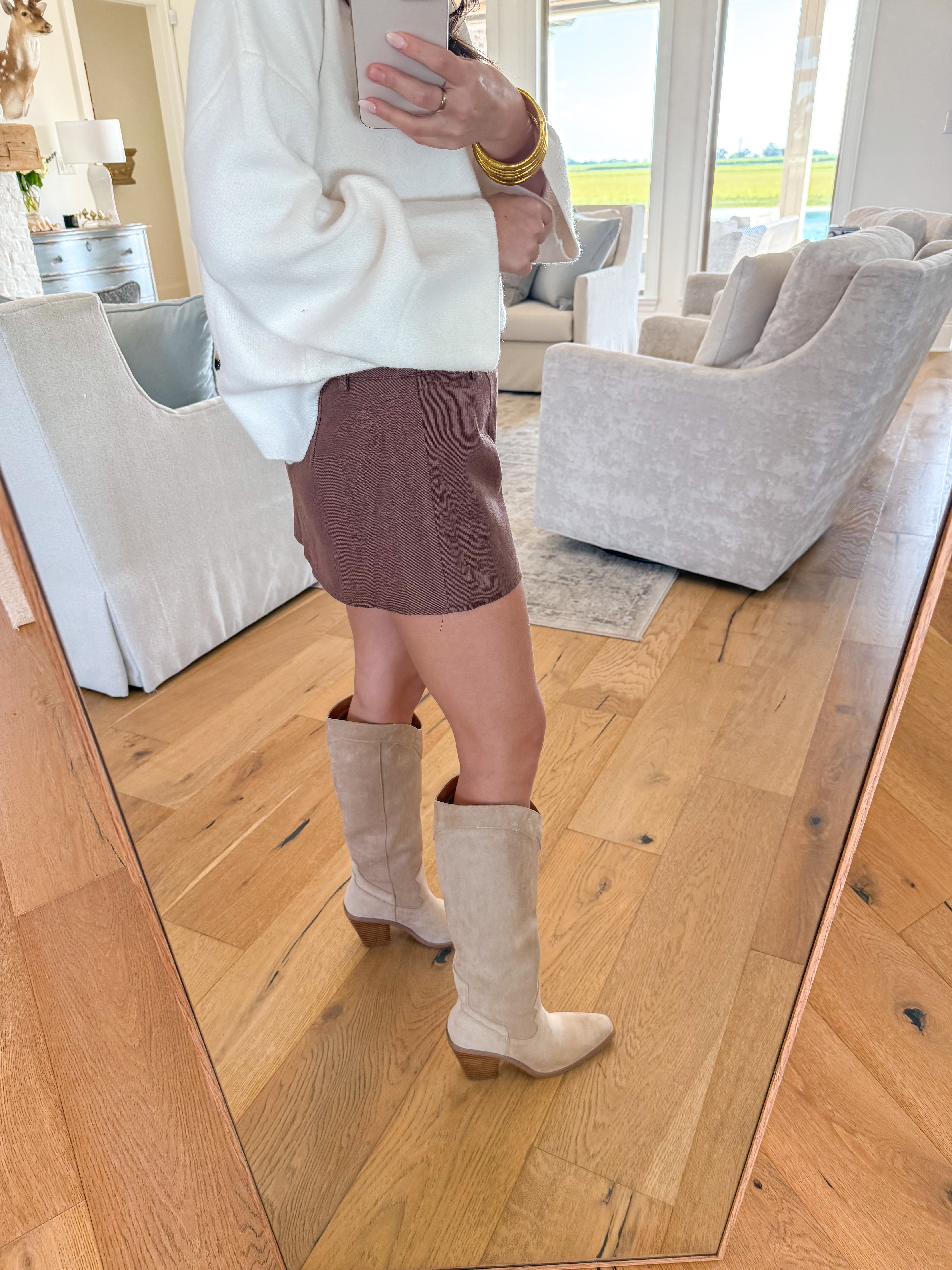 Saylor Brown Denim Skort